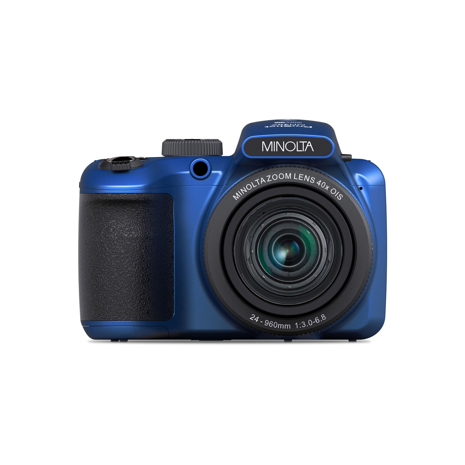 Minolta 20 Mega Pixels 40x Optical Zoom Digital Camera, 1080p FHD Video Bundle, Blue