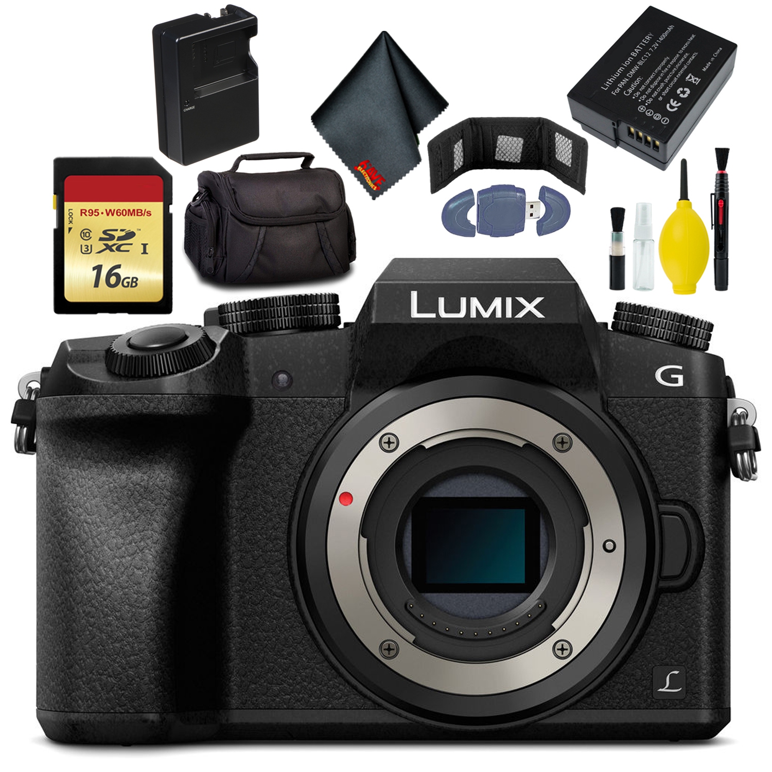 Panasonic Lumix DMC-G7 Camera-KitBox-NoLens - Battery(2) - Charge