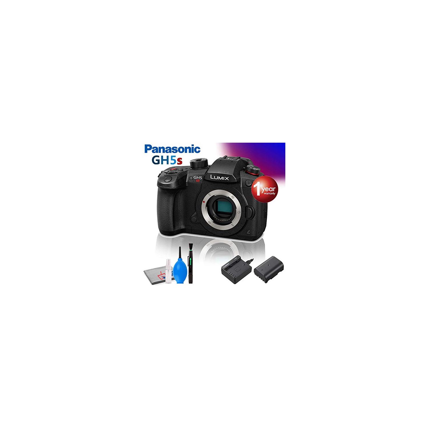 Panasonic Lumix DC-GH5S Mirrorless Micro Four Thirds Digital Camera with Cleaning Kit and 1-Year Warranty