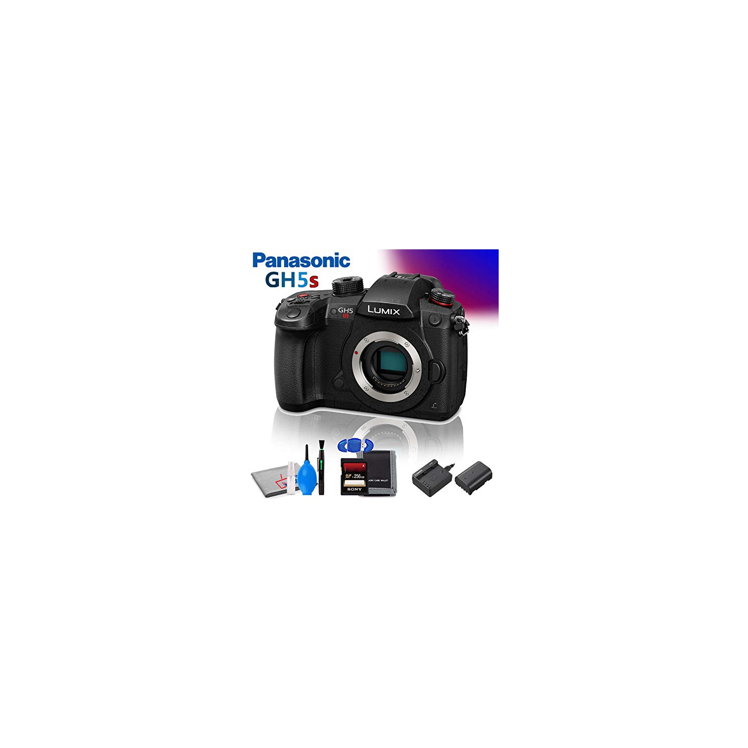 Panasonic Lumix DC-GH5S Mirrorless Micro Four Thirds Digital Camera with Memory Card Kit and Cleaning Kit