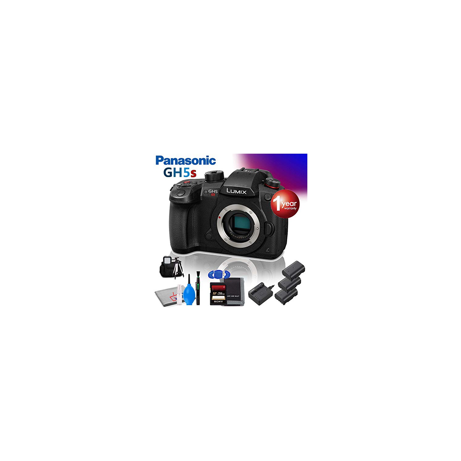 Panasonic Lumix DC-GH5S Mirrorless Micro Four Thirds Digital Camera with Cleaning Kit Fully Loaded Accessory Bundle