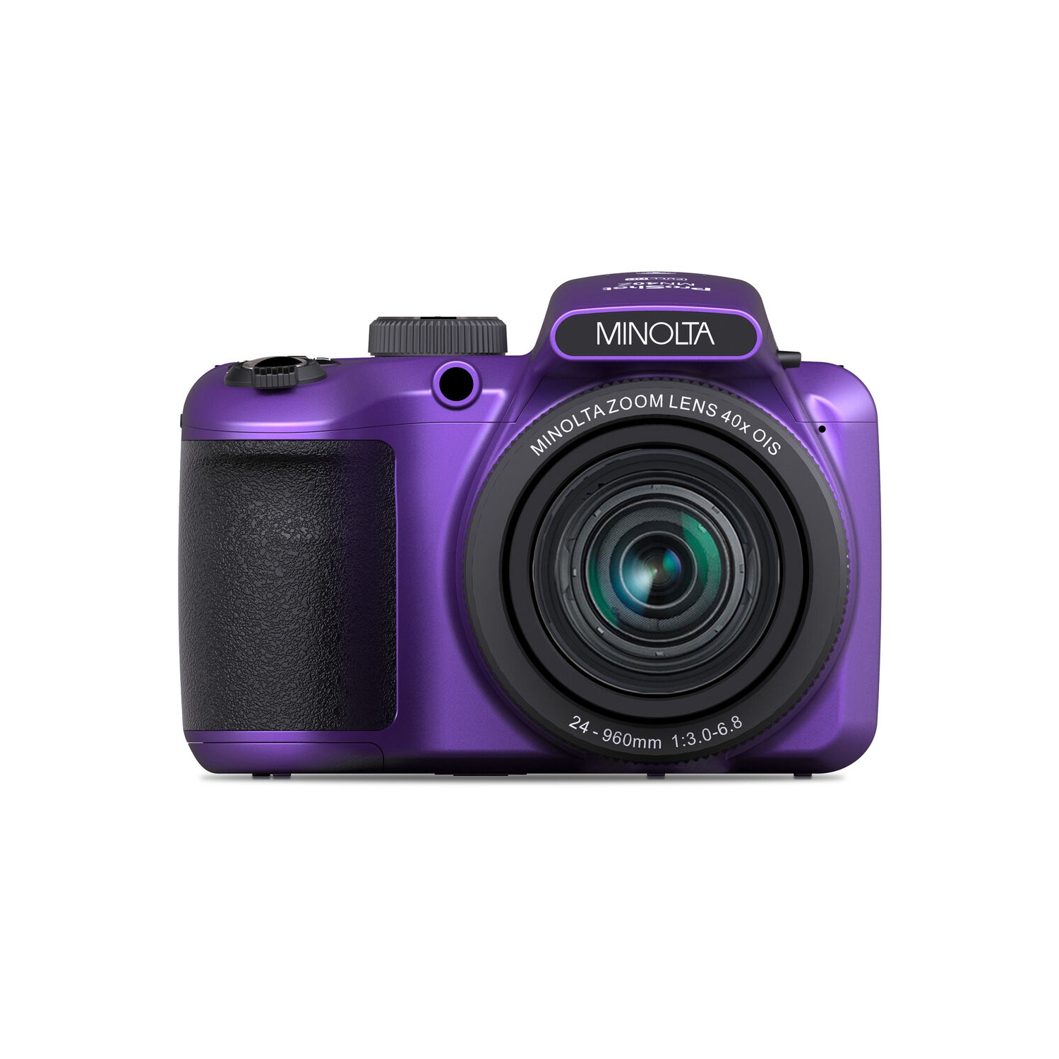 Minolta 20 Mega Pixels 40x Optical Zoom Digital Camera, 1080p FHD Video Bundle, Purple