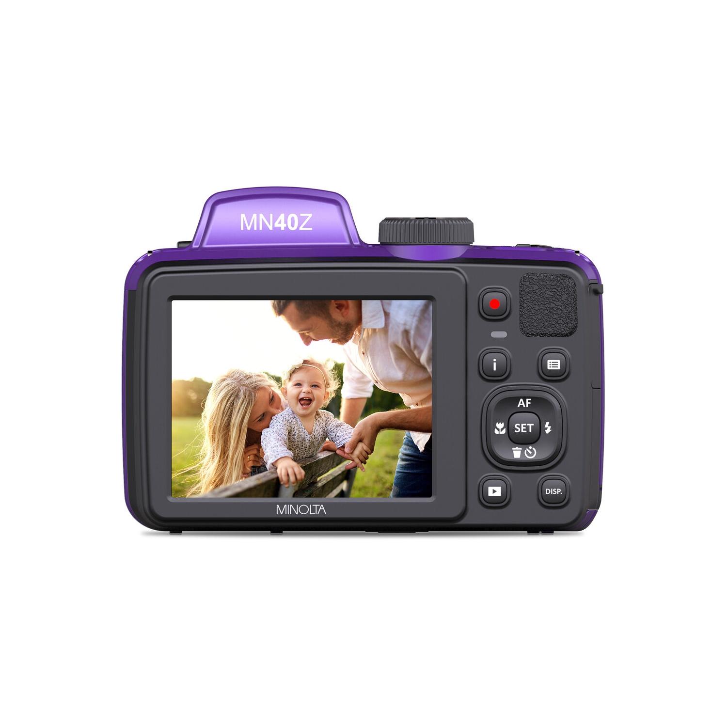 Minolta 20 Mega Pixels 40x Optical Zoom Digital Camera, 1080p FHD Video Bundle, Purple