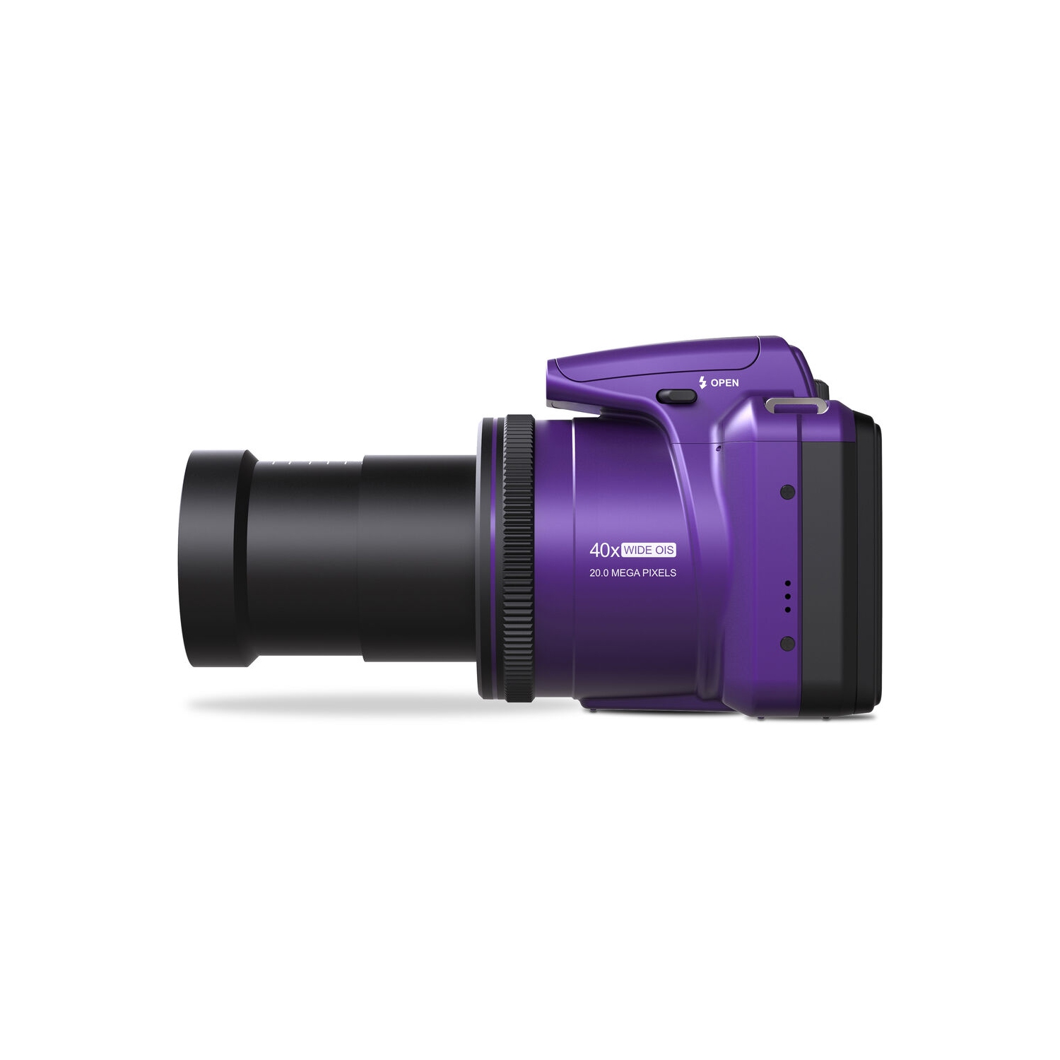 Minolta 20 Mega Pixels 40x Optical Zoom Digital Camera, 1080p FHD Video Bundle, Purple