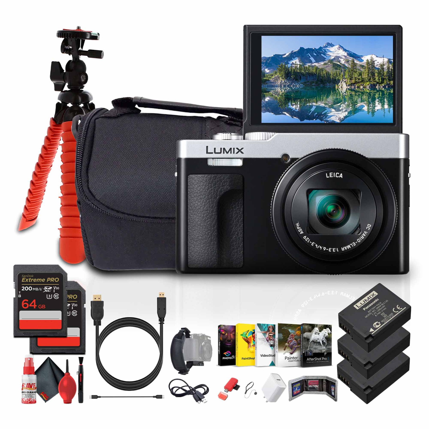 Panasonic ZS99 Point and Shoot Compact Travel Digital Camera - Bundle
