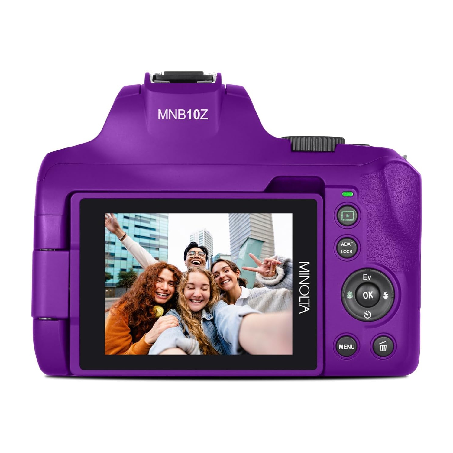 Minolta 64 Mega Pixels Auto Focus Digital Camera 4K Ultra HD Video Purple-Bundle