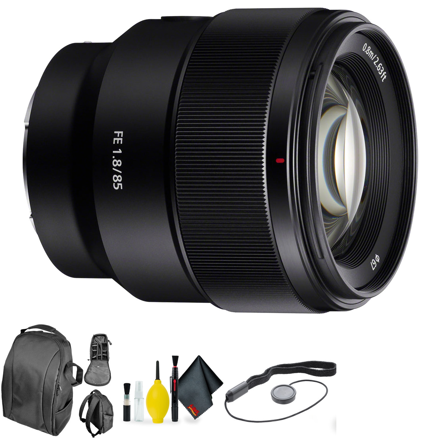 Open Box - Sony FE 85mm f/1.8 Lens + Deluxe Lens Cleaning Kit