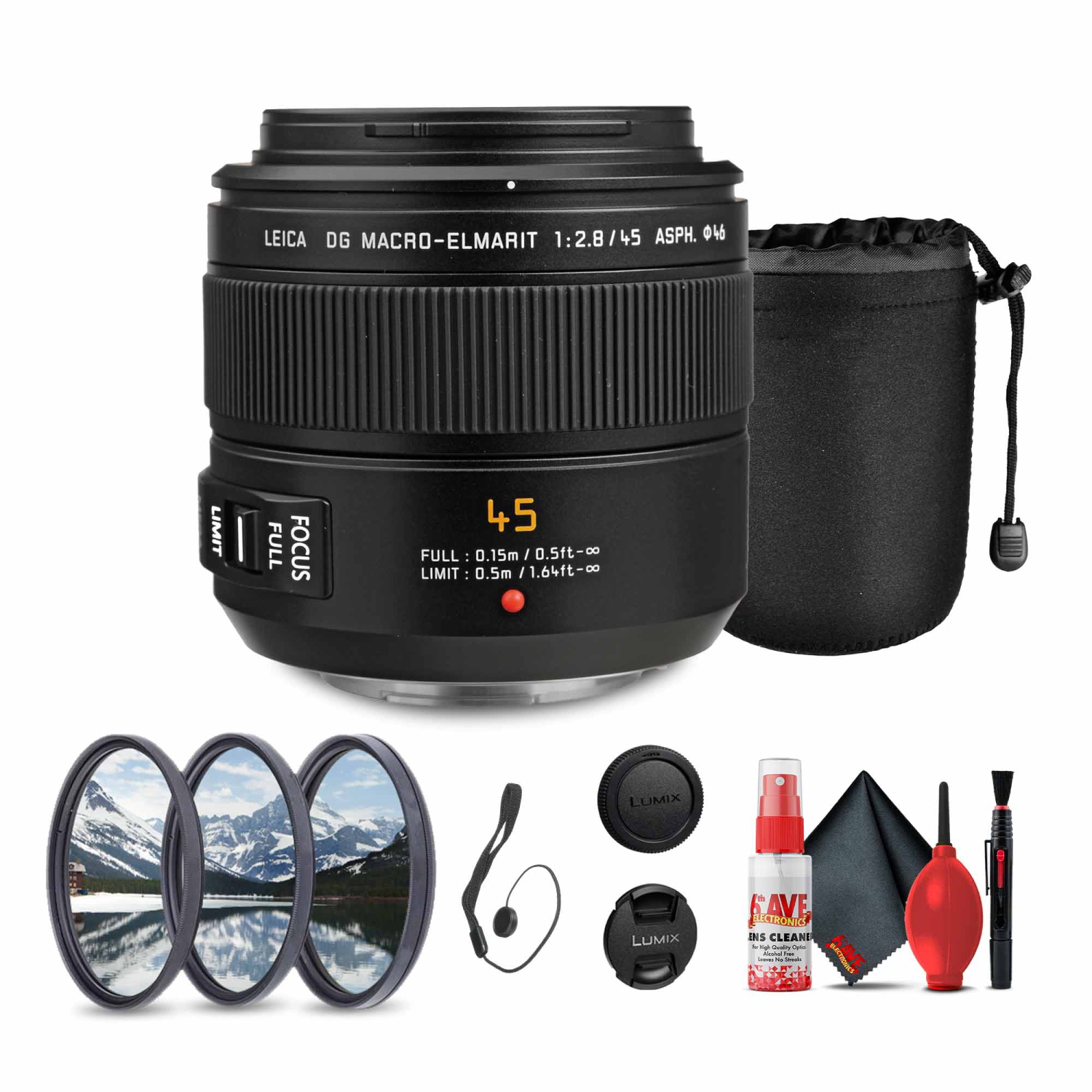 Panasonic Leica DG Macro-Elmarit 45mm f/2.8 Lens Bundle | Best Buy