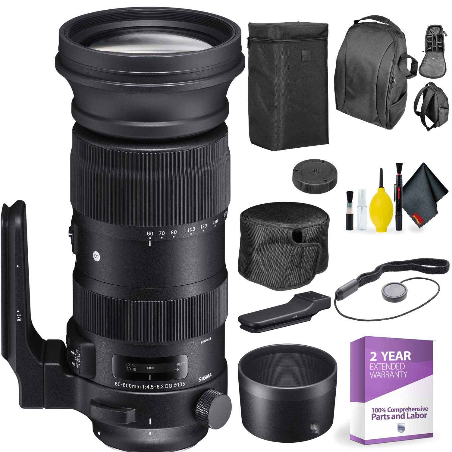 Objectif pour sport DG OS HSM 60-600&nbsp;mm f/4,5-6,3 de Sigma pour Nikon F + trousse de nettoyage de luxe
