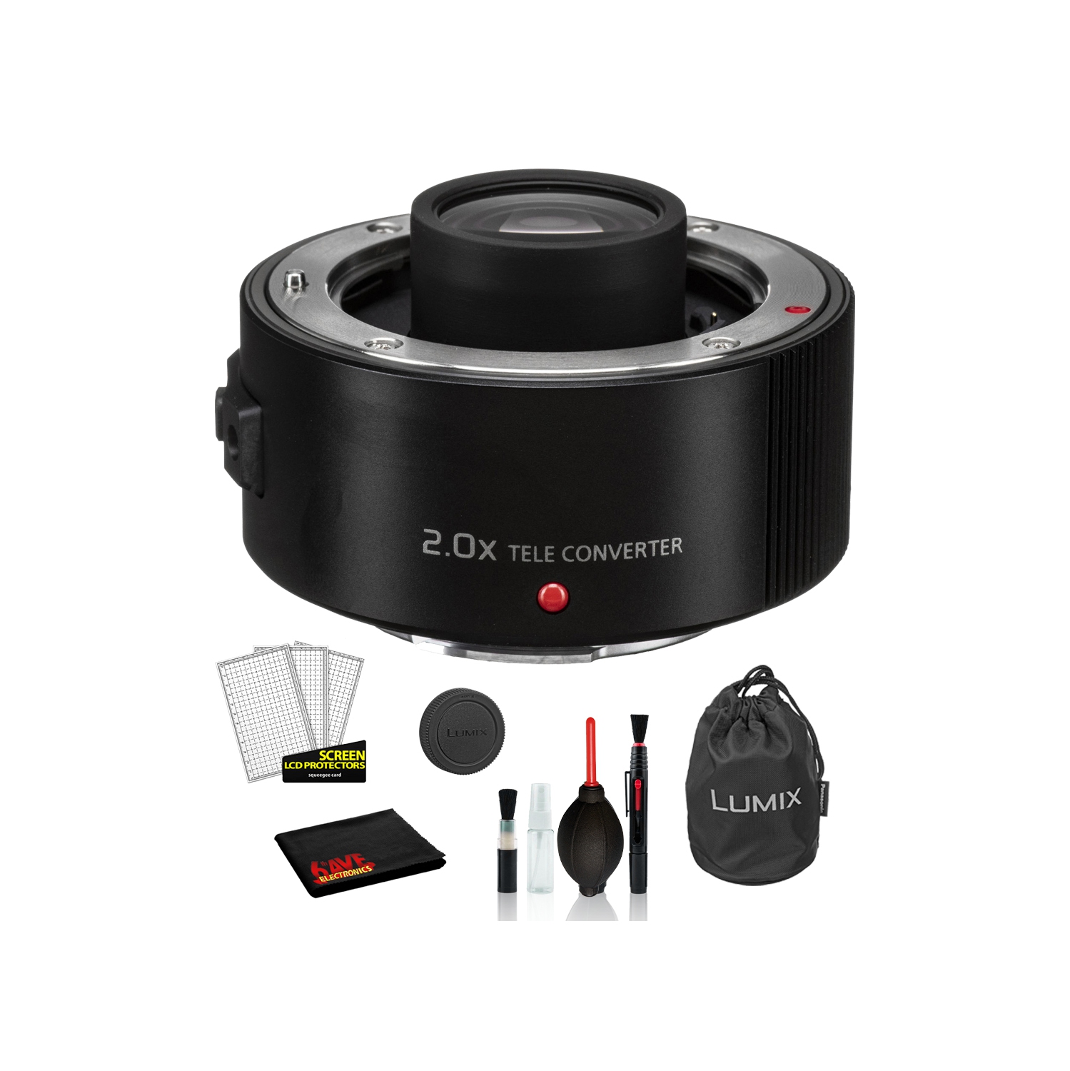 Panasonic Lumix G 42.5mm f/1.7 ASPH. POWER O.I.S. Lens with: 3PC Filter Kit + Deluxe Cleaning Kit + More