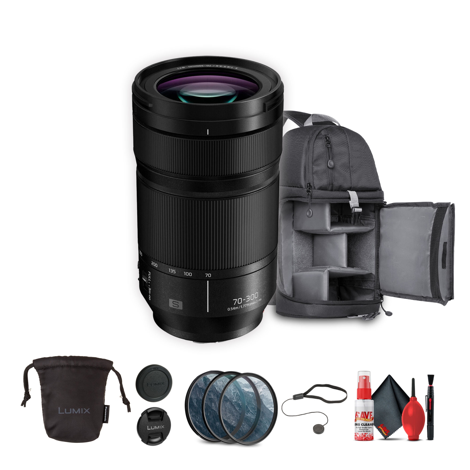 Panasonic Lumix S 70-300mm f/4.5-5.6 Macro Lens Bundle with Accessories