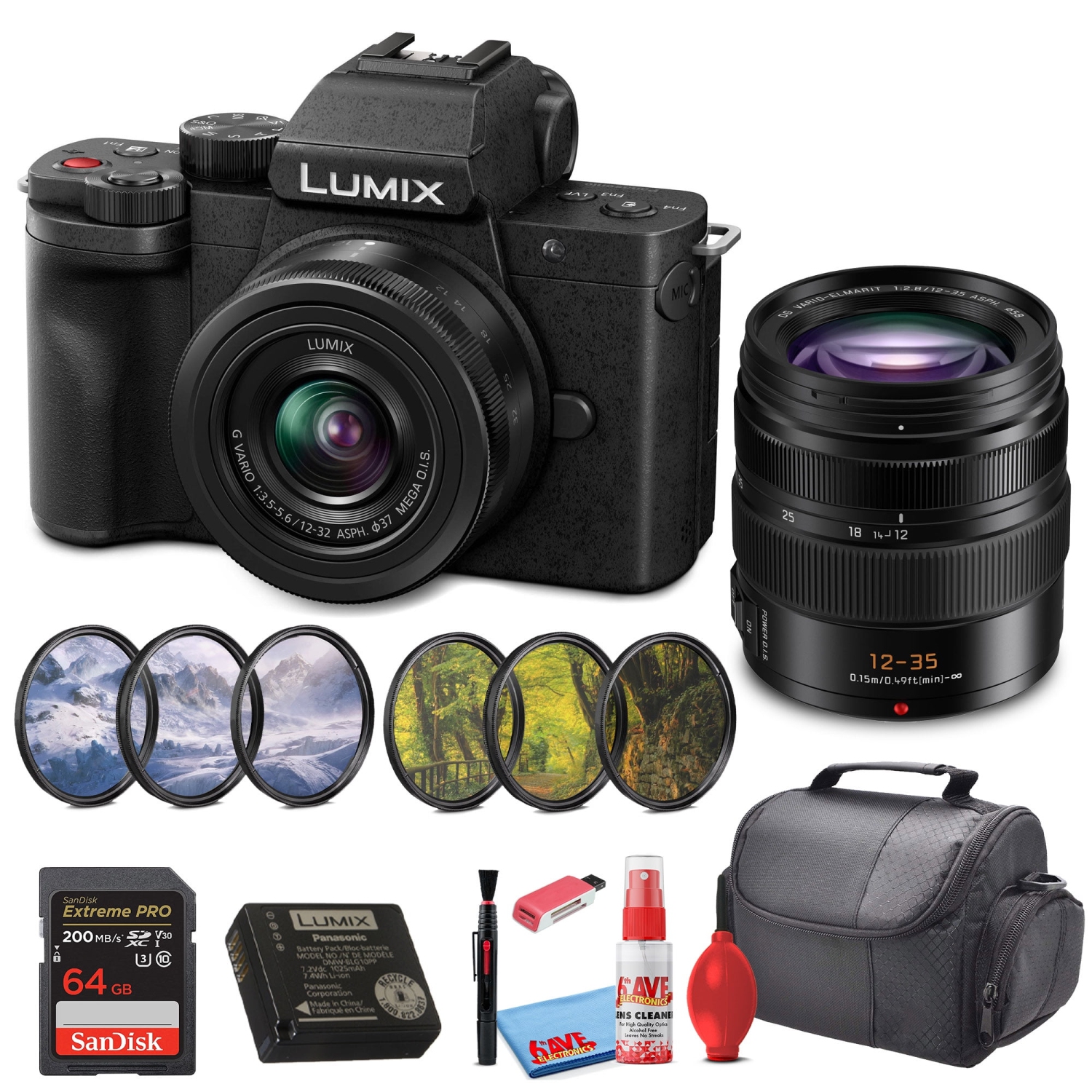 Panasonic Lumix G100 4K Mirrorless Camera with 12-32mm Lens for Photo and Video