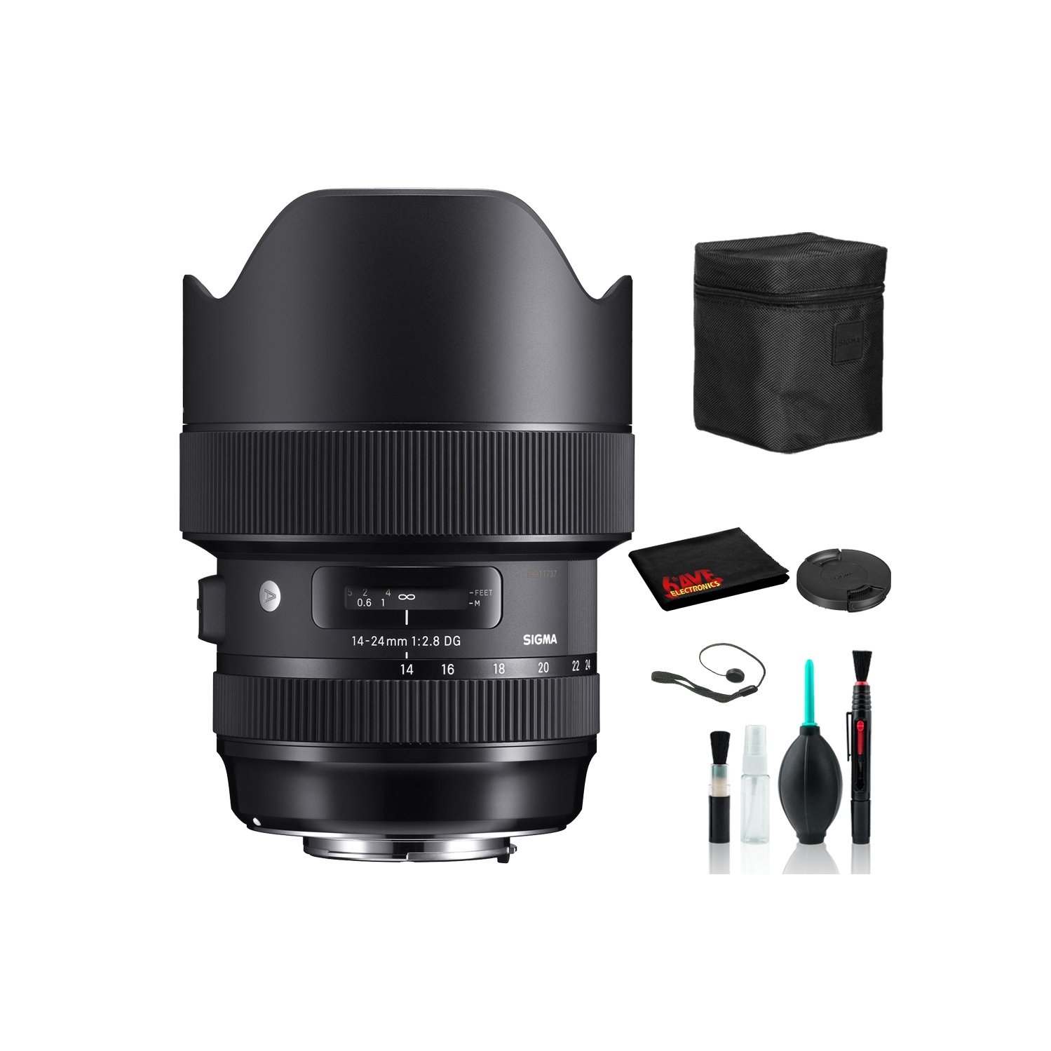 Sigma 14-24mm f/2.8 DG HSM Art Lens for Nikon F with Bundle: Deluxe Lens Cleaning Kit + More