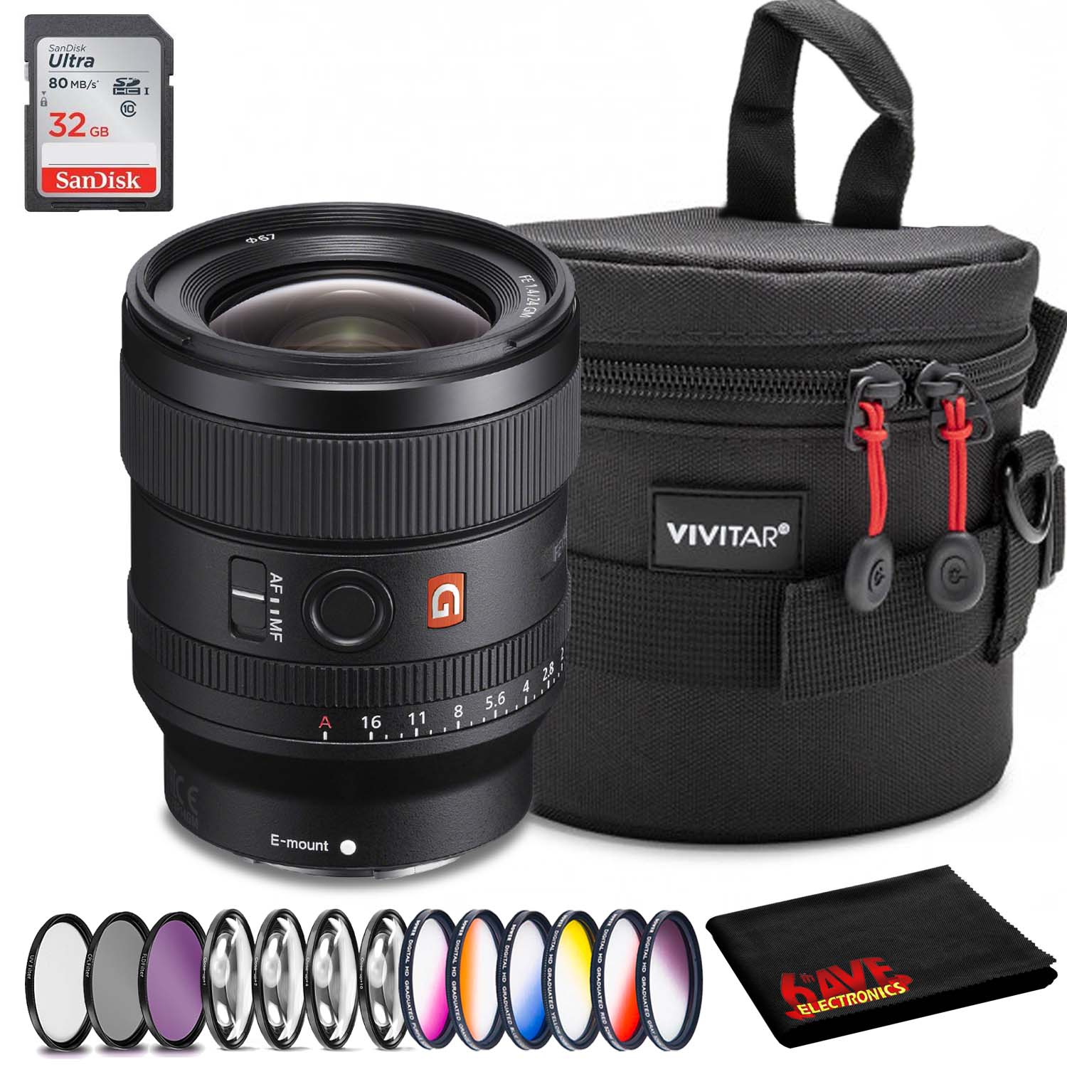 Open Box - Sony FE 24mm f/1.4 GM Lens Accessory Kit