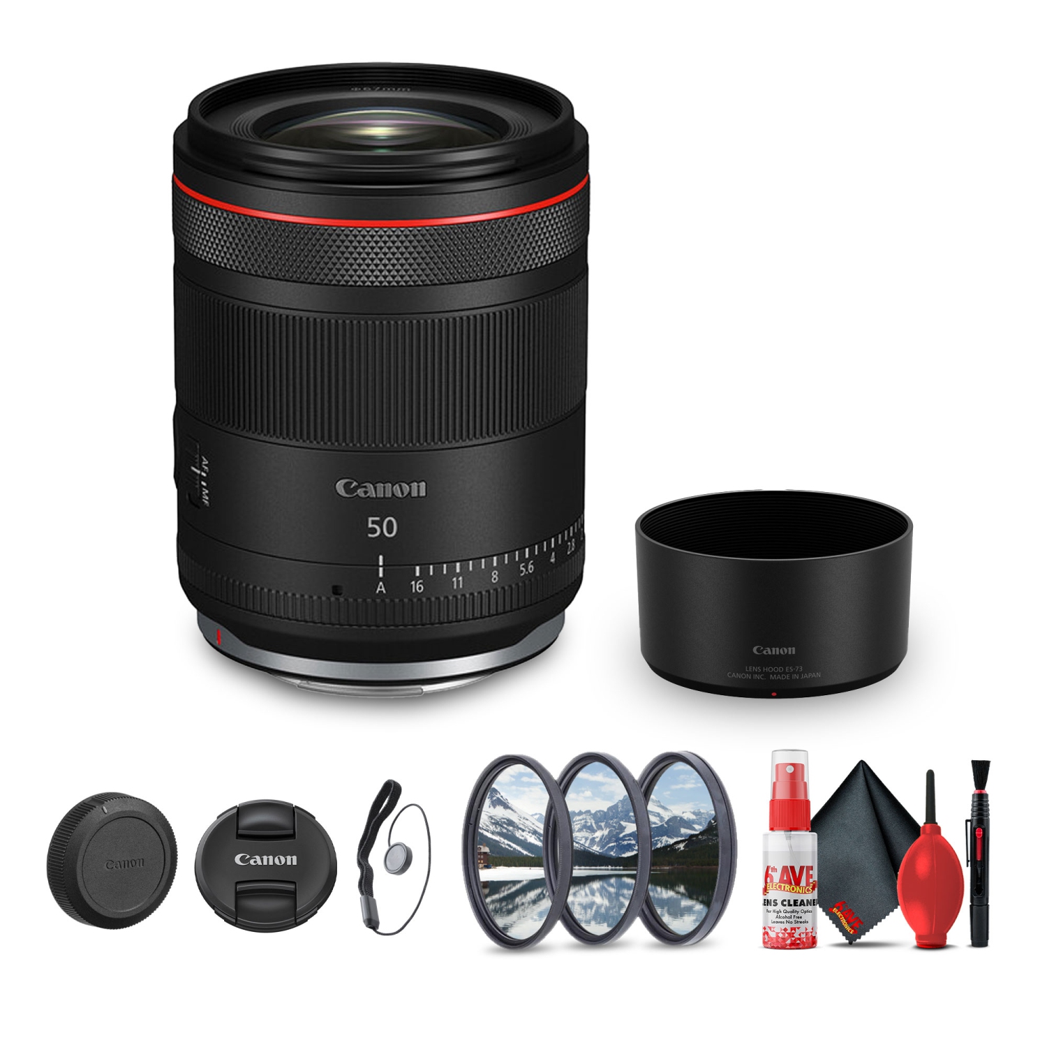 Canon RF 50mm f/1.4 L VCM Hybrid Lens + Lens Filter Kit + Cleaning Kit + More (International Version)