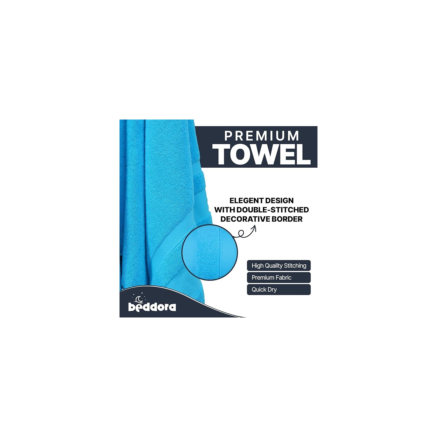 Serviettes de bain de luxe Beddora – 100 % coton, surdimensionnées 27x54, très douces, séchage rapide et super absorbantes, serviettes de salle de