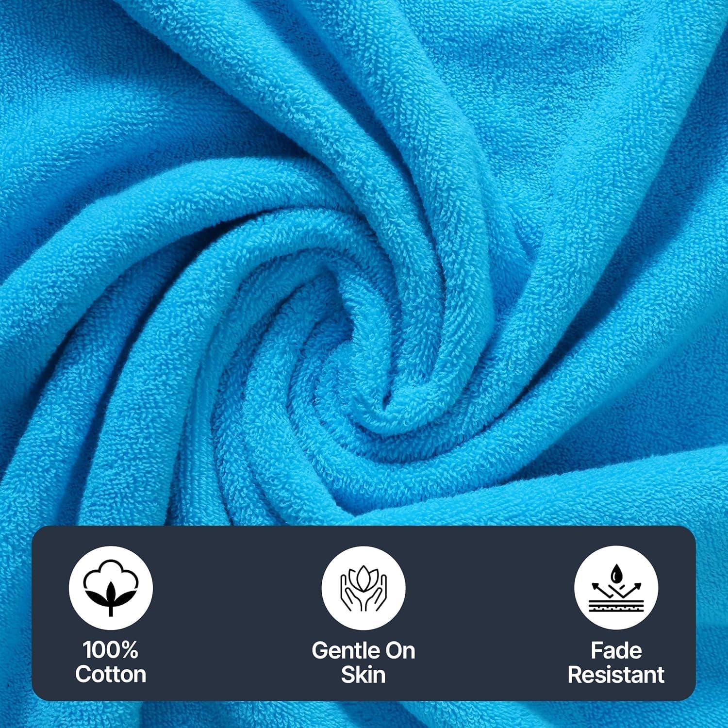 Serviettes de bain de luxe Beddora – 100 % coton, surdimensionnées 27x54, très douces, séchage rapide et super absorbantes, serviettes de salle de