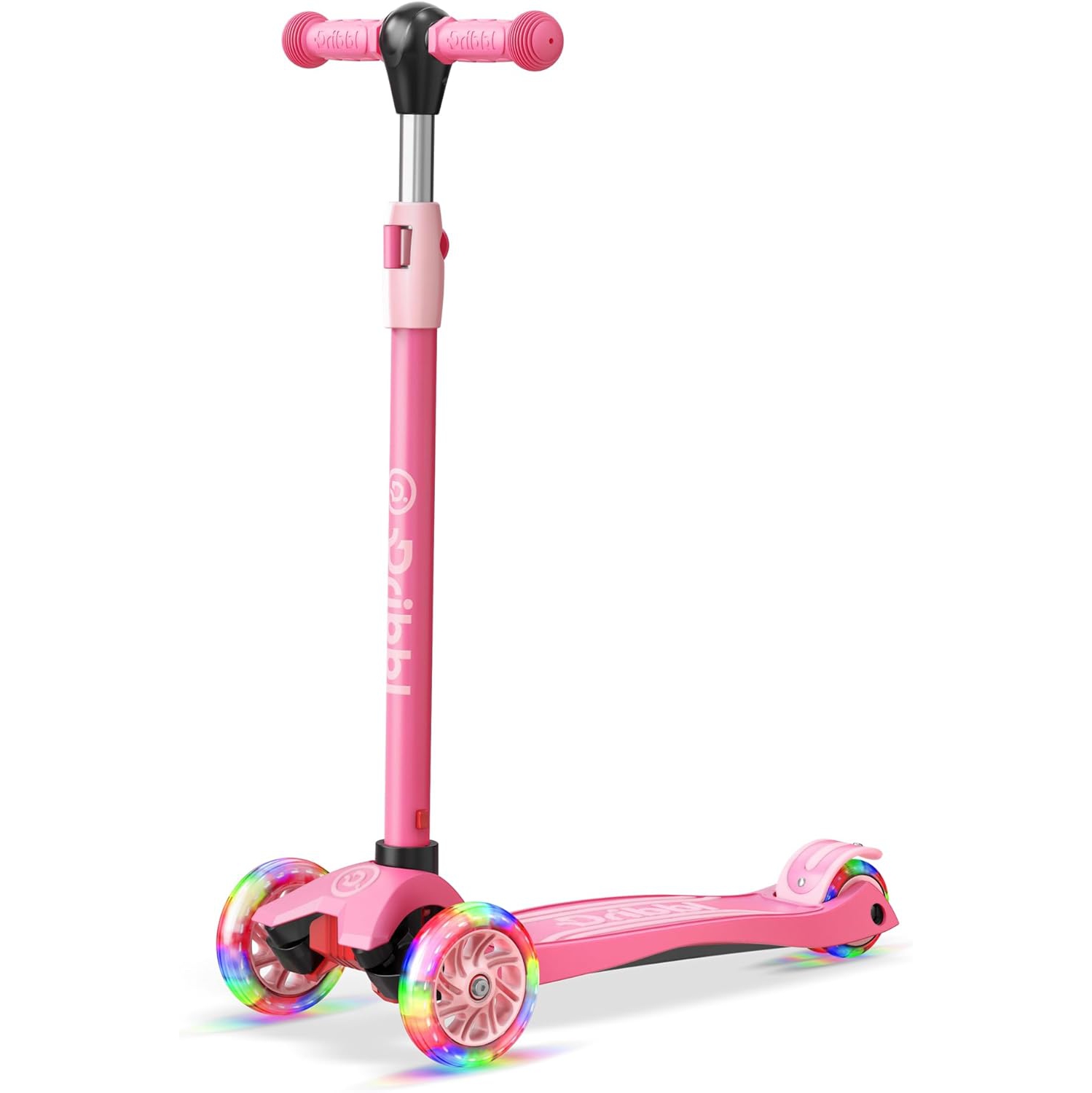 Dribbl 3-Wheel Kids Scooter – Lean-to-Steer Kick Scooter with Adjustable Handlebar, Anti-Slip Deck, Supports Up to 165 lbs – For Boys & Girls Age 3+,