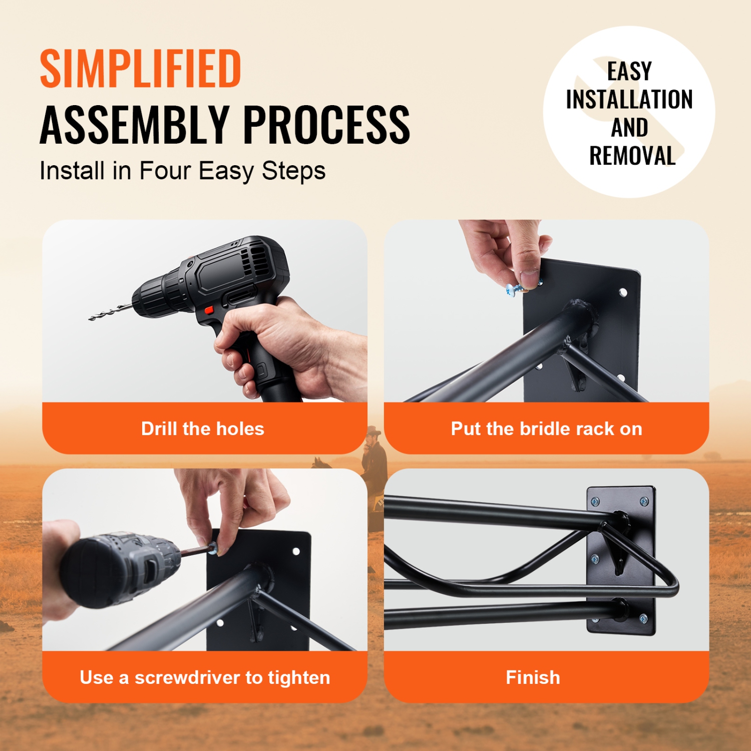 VEVOR 23.8 x 12.6 x 10.2 in Saddle Rack with Pad Bar, 2 Packs Wall Mounted Saddle Stand, Heavy-Duty Steel Saddle Holder, Western & English Saddle