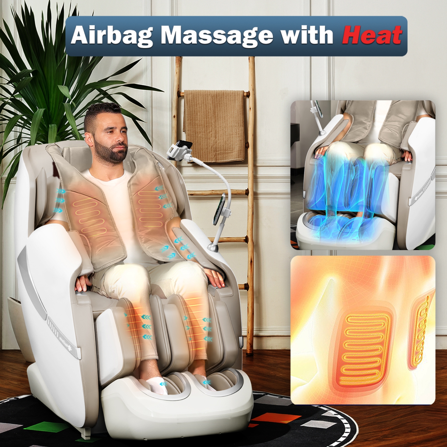 KoziSense 2025 Massage Chair Full Body, Zero Gravity SL-Track Shiatsu Massage Recliner Chair with Heat, AI Control, Body Scan and Calfrest Extension