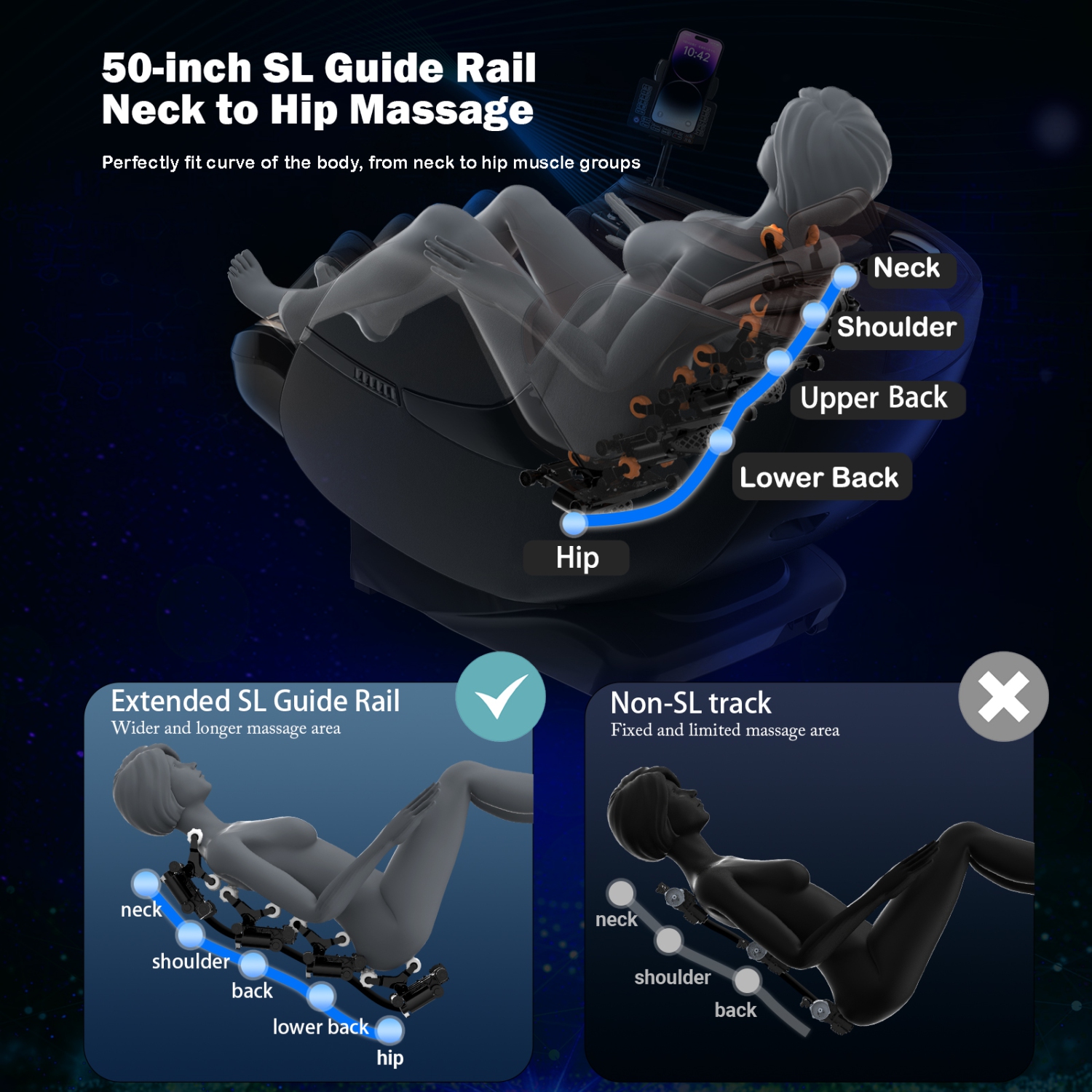 KoziSense 2025 Massage Chair Full Body, Zero Gravity SL-Track Shiatsu Massage Recliner Chair with Heat, AI Control, Body Scan and Calfrest Extension