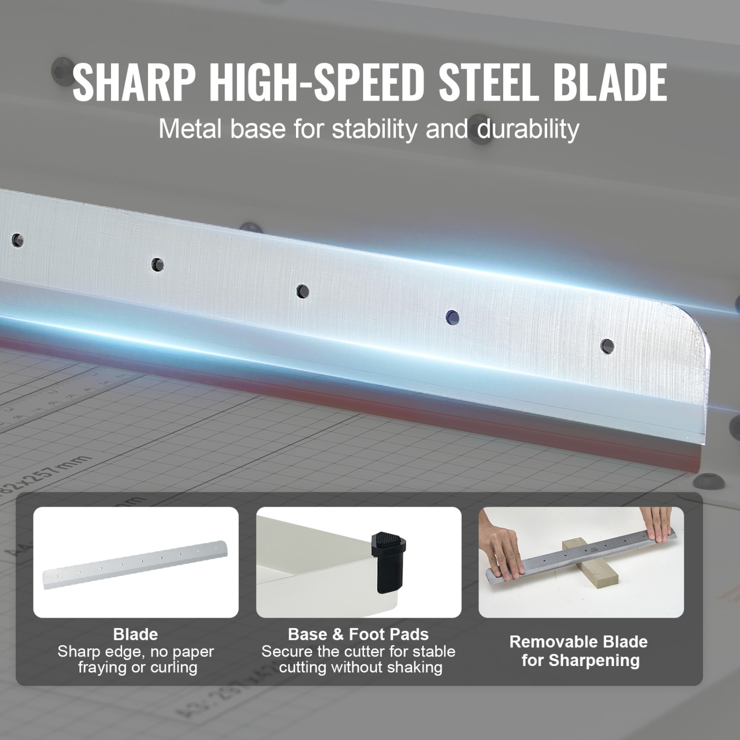 VEVOR 17" Heavy Duty Paper Cutter,Industrial Commercial Guillotine Paper Cutter for A3 Paper, 400 Sheet Capacity,Solid Steel Construction, Stack