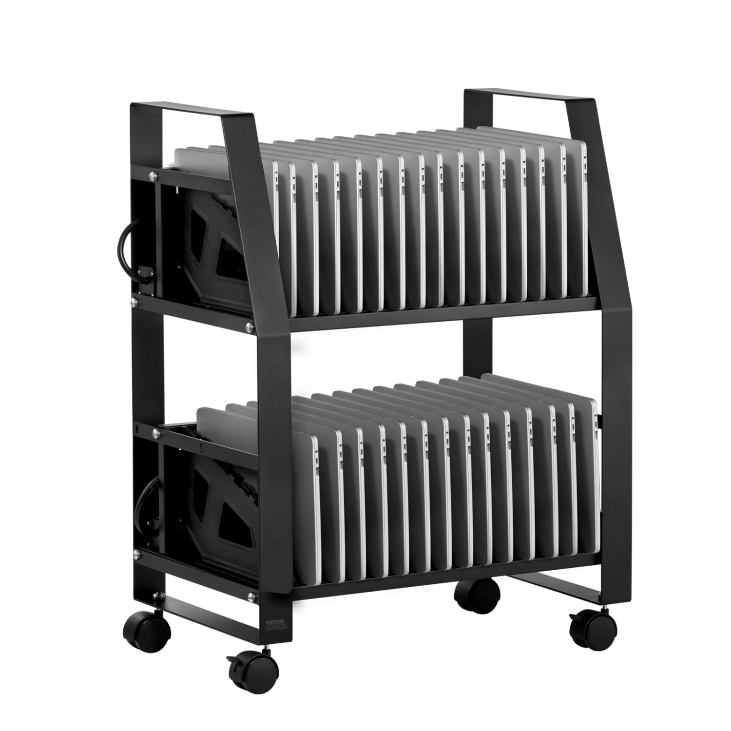 VEVOR 32 Device Laptop Cart, Mobile Open Charging Station, Up to 15.6 in Screen Size, Office and Classroom Mobile Charging Cart, for Chromebook,