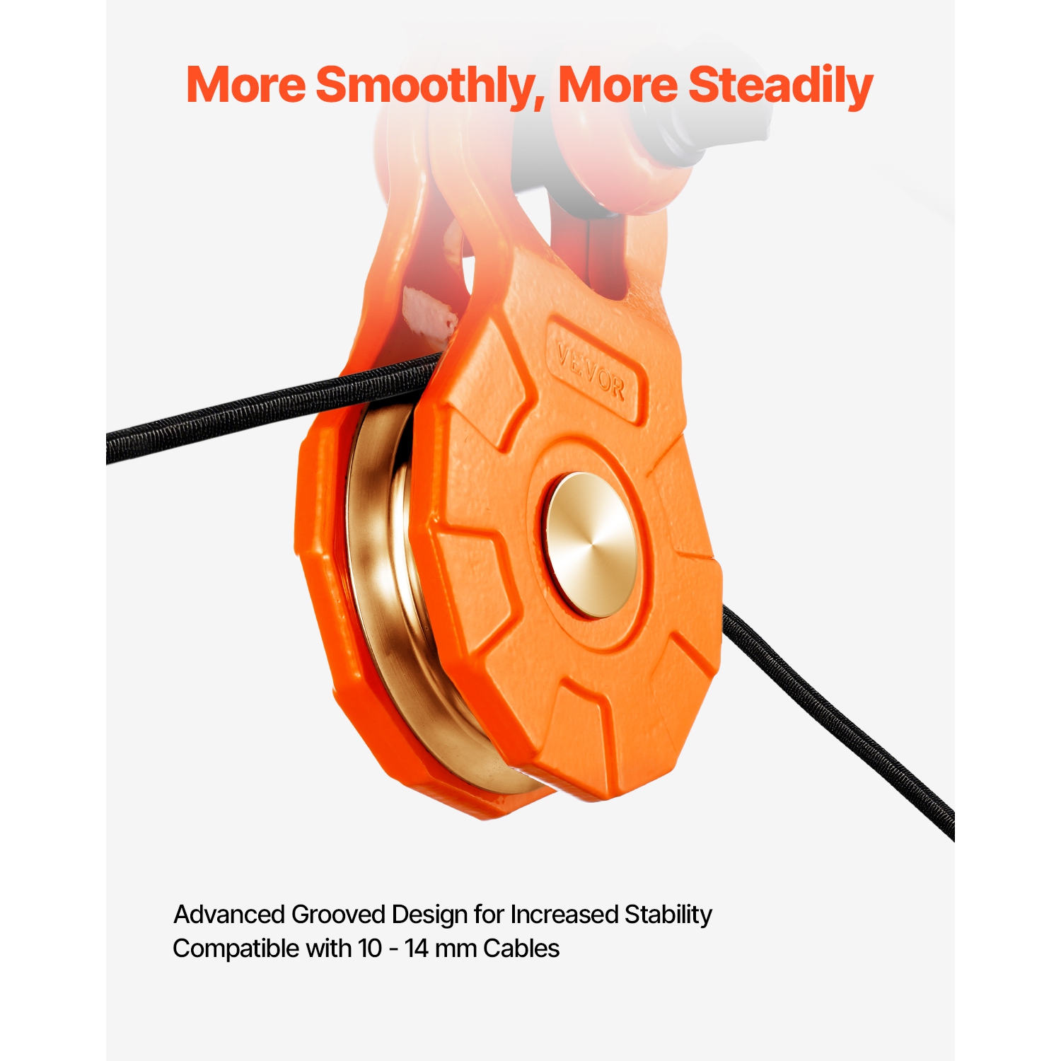 VEVOR 30 T Snatch Block for Winch Recovery, 66,000 lbs Break Strength Pulley System with 0.4"-0.55" Rope, Heavy Duty Accessory for Towing & Recovery