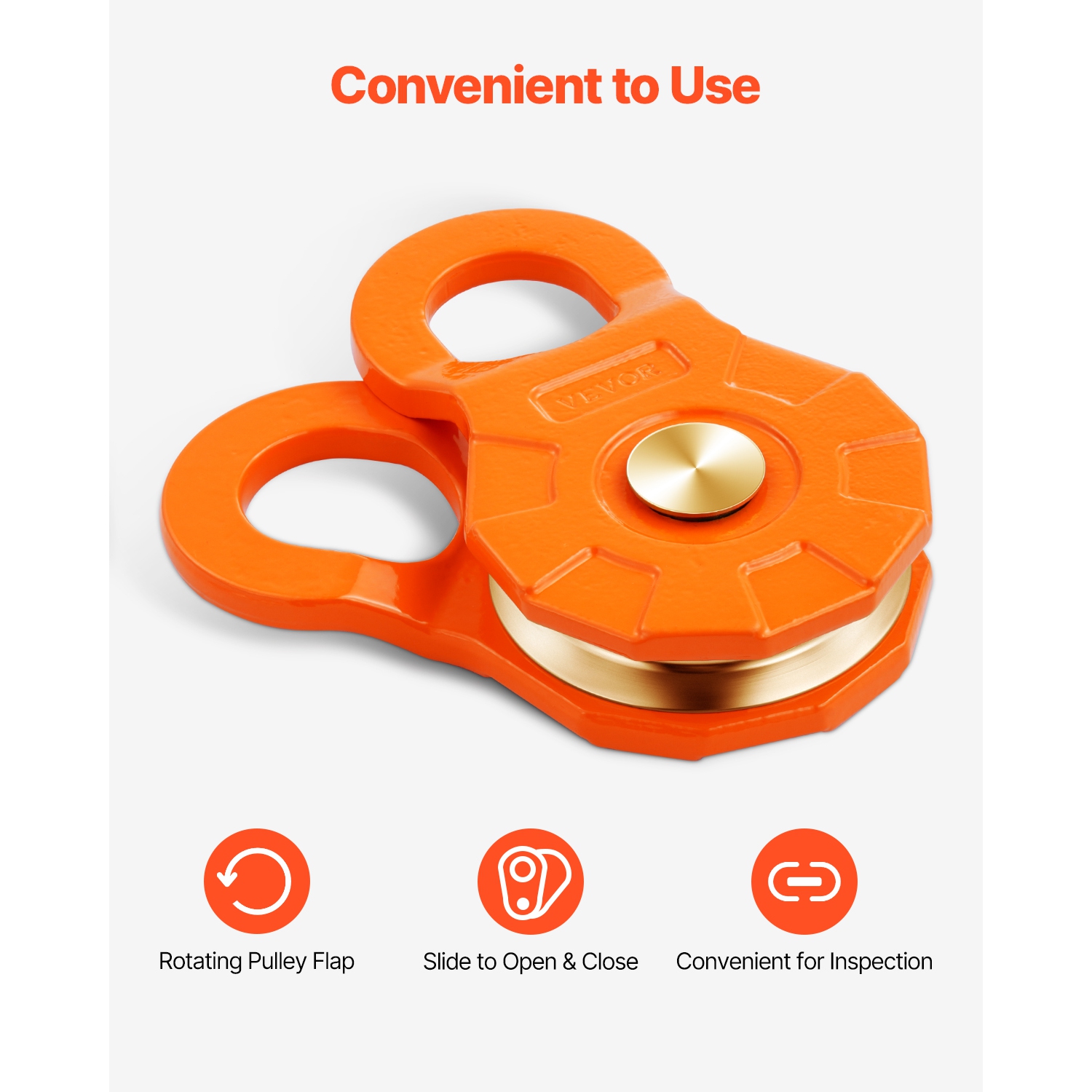 VEVOR 30 T Snatch Block for Winch Recovery, 66,000 lbs Break Strength Pulley System with 0.4"-0.55" Rope, Heavy Duty Accessory for Towing & Recovery