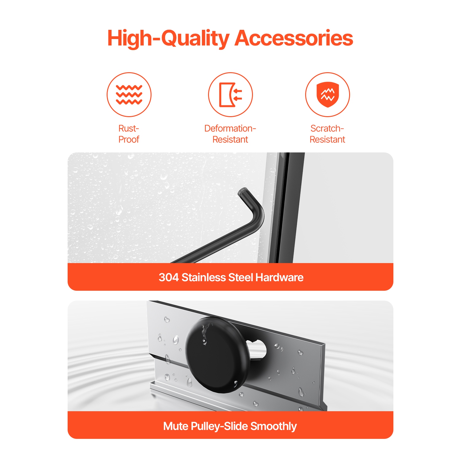 VEVOR 50-60 in W x 60 in H, Bathtub Shower Door, Semi-Frameless Double Sliding Tub Door, Bypass Tub Door with 1/4 in Shatterproof Tempered Glass and