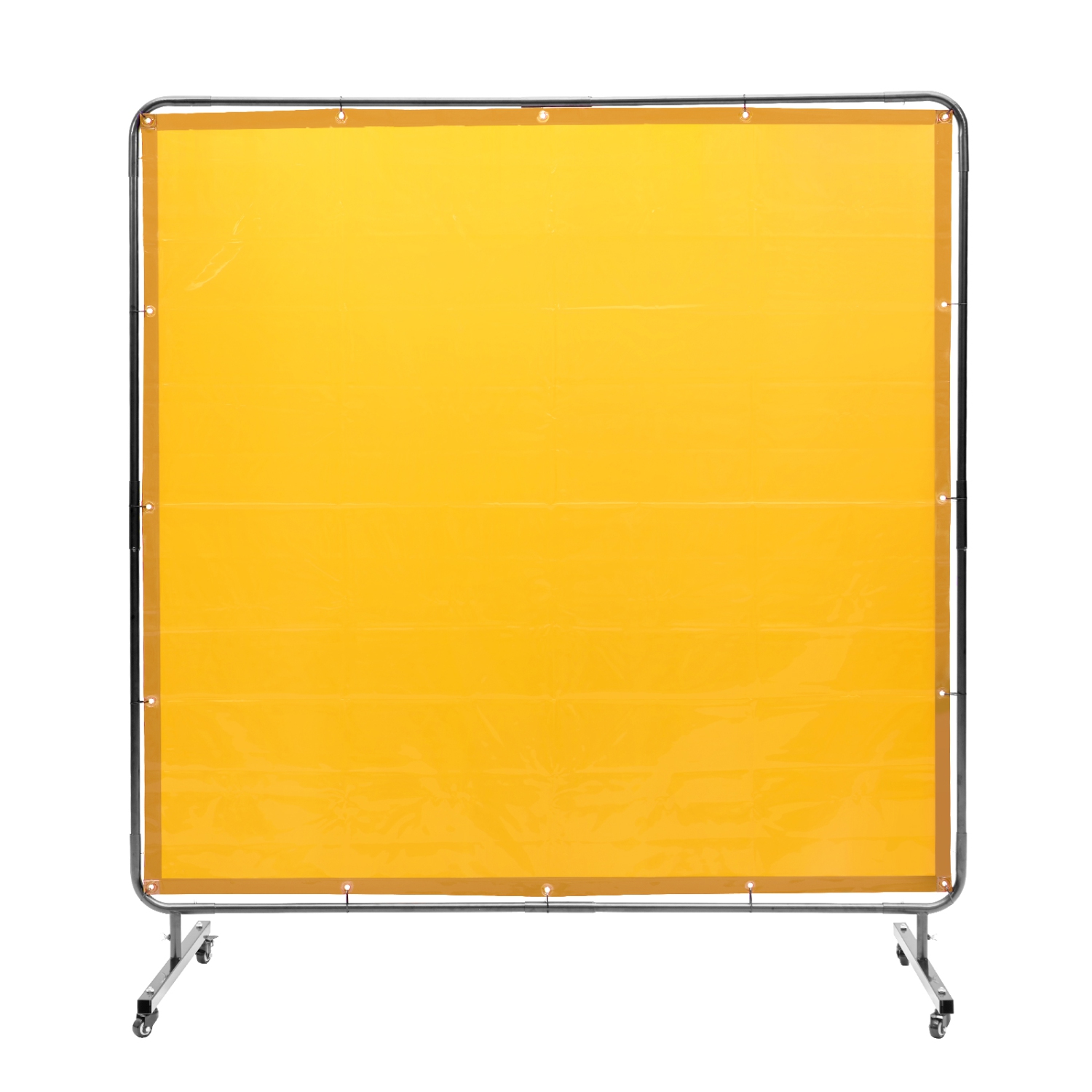 VEVOR 6'x6' Welding Screen with Frame, Welding Curtain Screen, Flame-Resistant Vinyl Welding Protection Screen on 4 Swivel Wheel, for