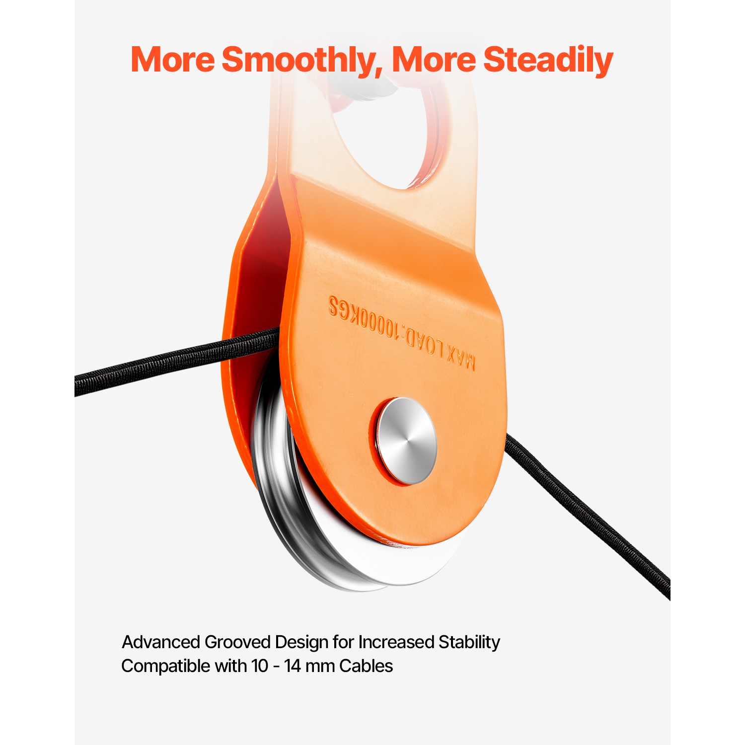 VEVOR 10 T Winch Snatch Block, 22,000 lbs Capacity Block and Tackle Pulley System, with 0.4"-0.55" Rope, Winch Hook Accessories, Heavy Duty Accessory