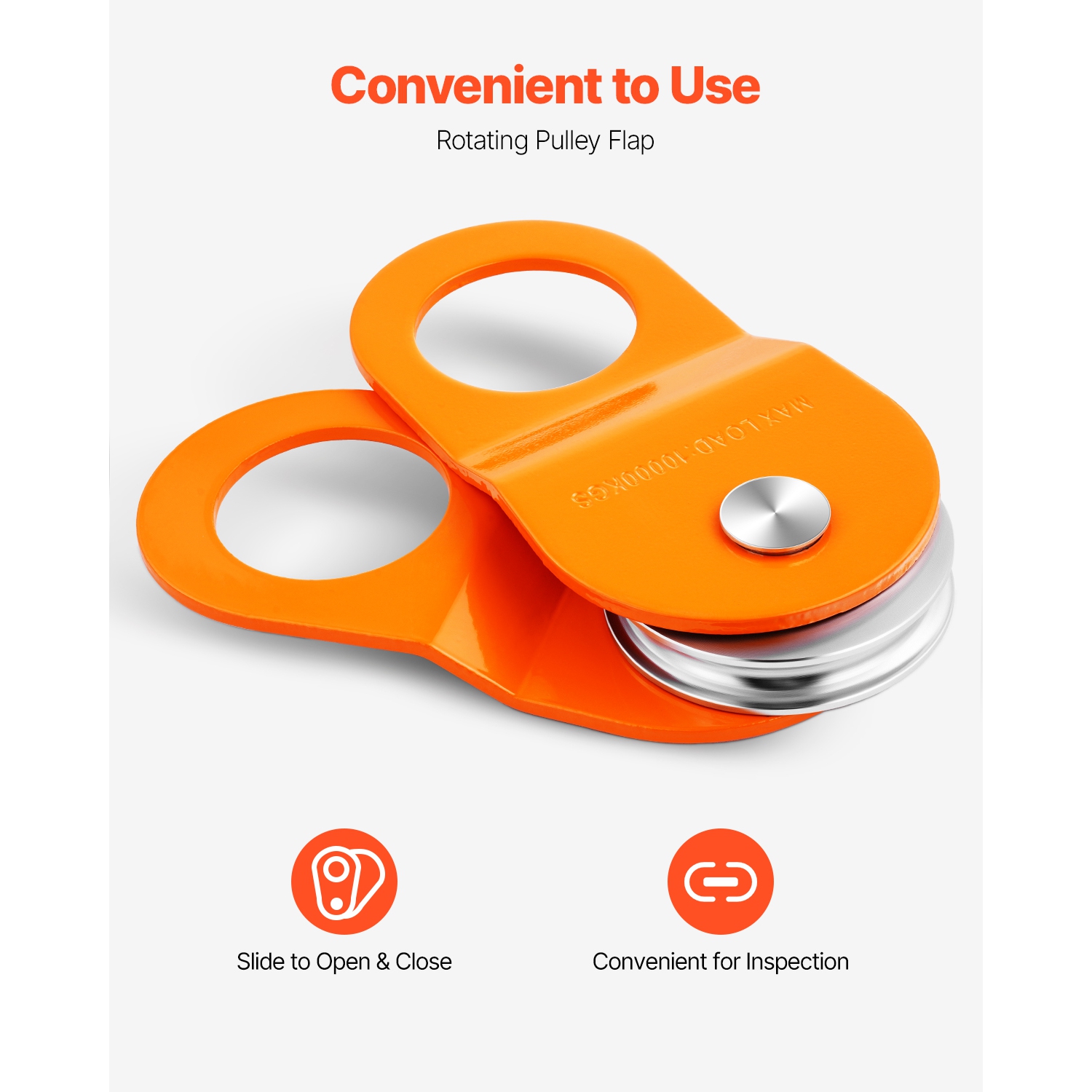 VEVOR 10 T Winch Snatch Block, 22,000 lbs Capacity Block and Tackle Pulley System, with 0.4"-0.55" Rope, Winch Hook Accessories, Heavy Duty Accessory