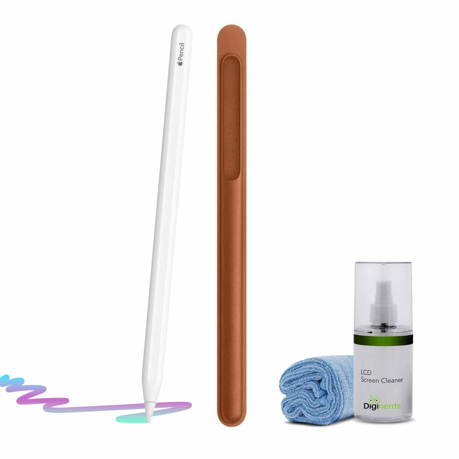 Apple Pencil (2nd Generation) with Saddle Brown Pencil Case Bundle