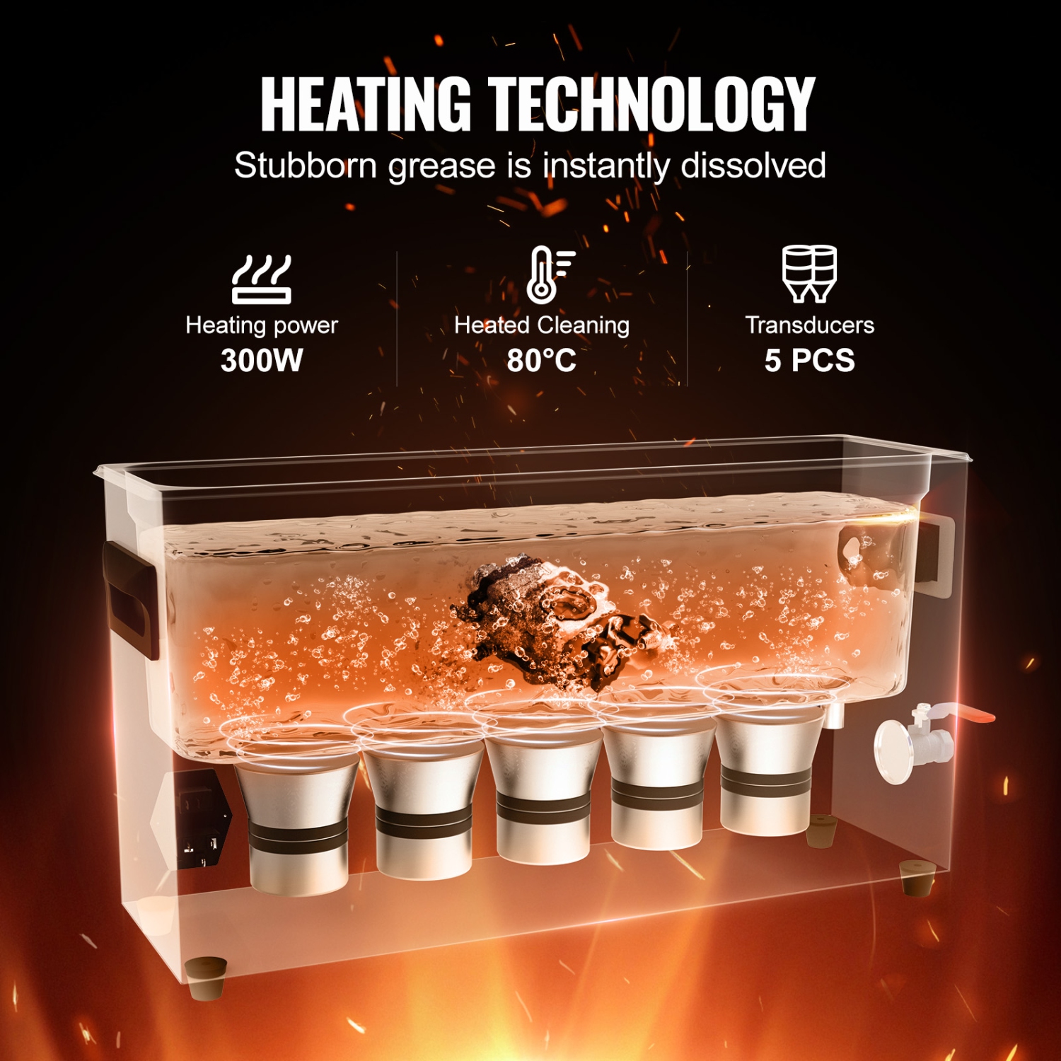 VEVOR 10L Ultrasonic Gun Cleaner, 300W Professional Ultra Sonic Cleaning Machine with Timer & Heater, 40kHz Digital Ultrasonic Cleaner with Basket