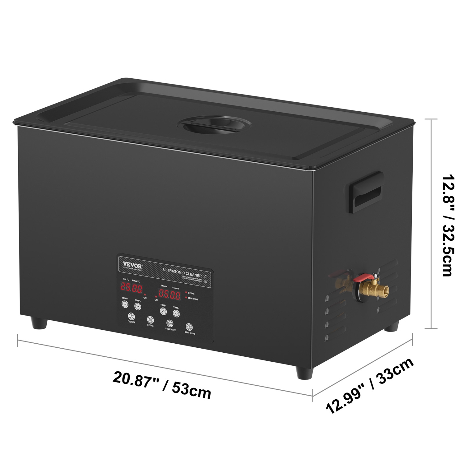 Nettoyeur à ultrasons VEVOR 30&nbsp;L, appareil de nettoyage à ultrasons numérique 600&nbsp;W avec dégazage et mode délicat améliorés, nettoyeur à