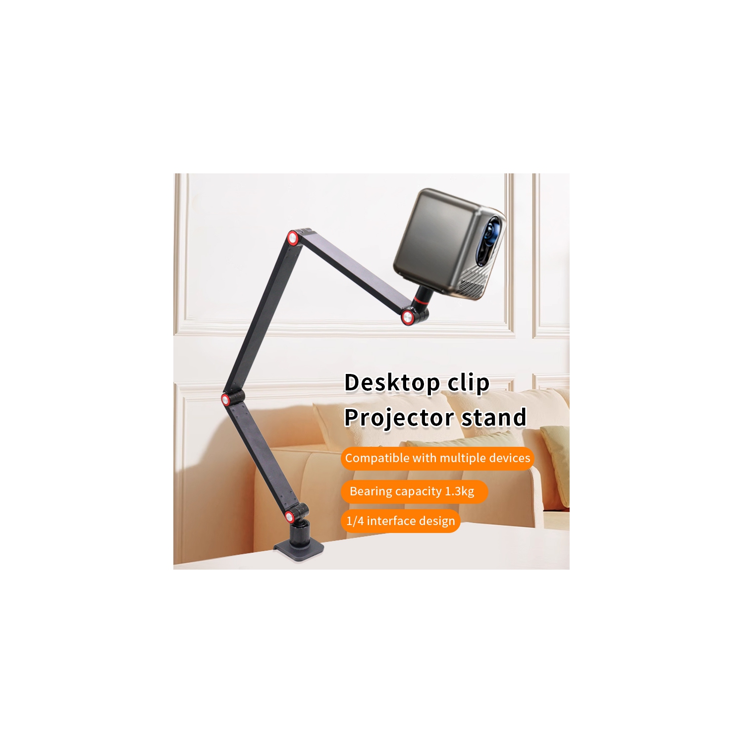 Projector stand, tablet stand, microphone cantilever stand, live camera stand, adjustable desktop, 1/4 tooth projector stand