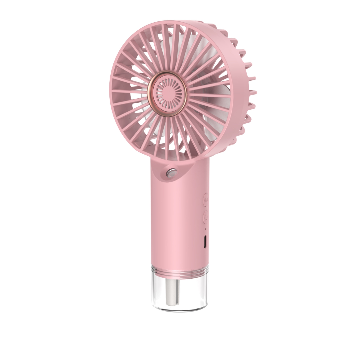 Handheld spray fan, cooling fan USB portable small fan, desktop fan, 500mAh-800mAh, 3 wind speeds - new pink