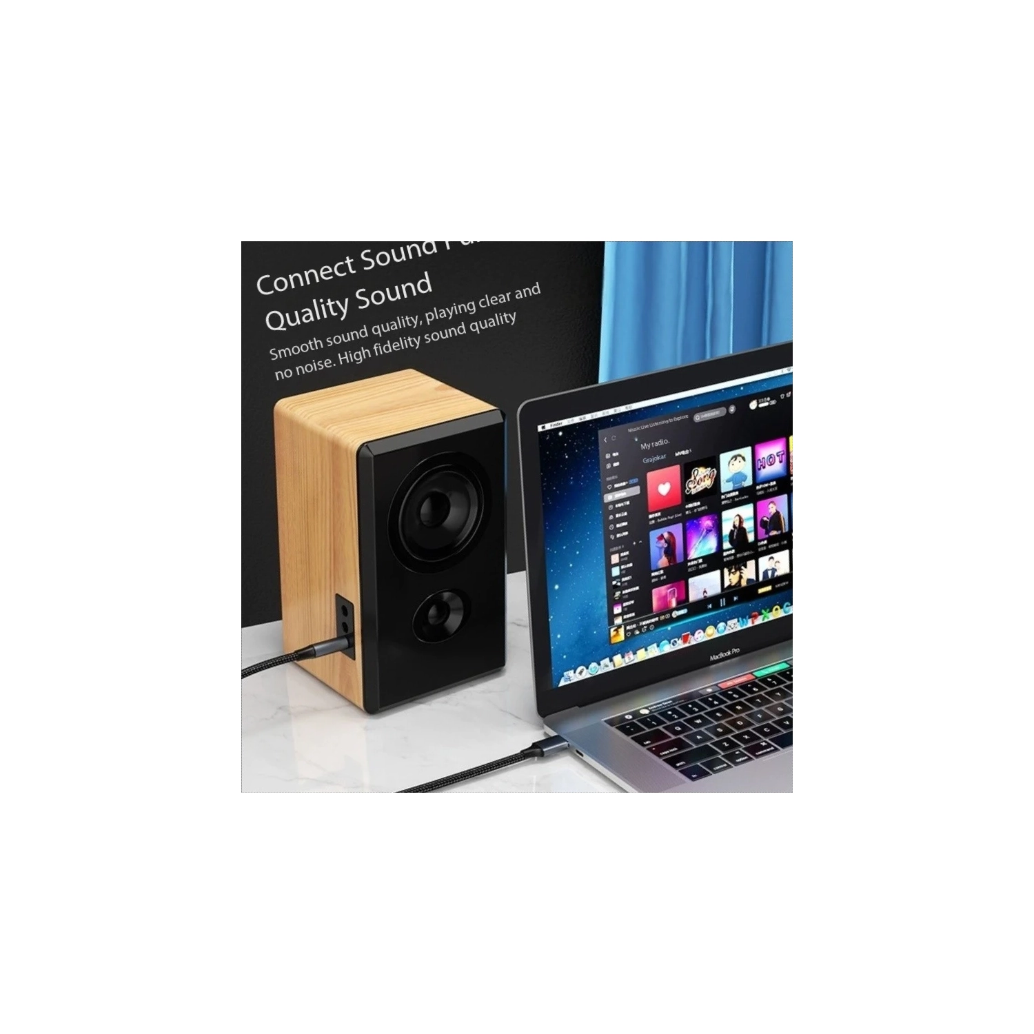 Câble audio USB à 3,5 mm, câble de connexion de haut-parleur ordinateur à casque d'écoute Carte son avec adaptateur auxiliaire, [câble audio USB