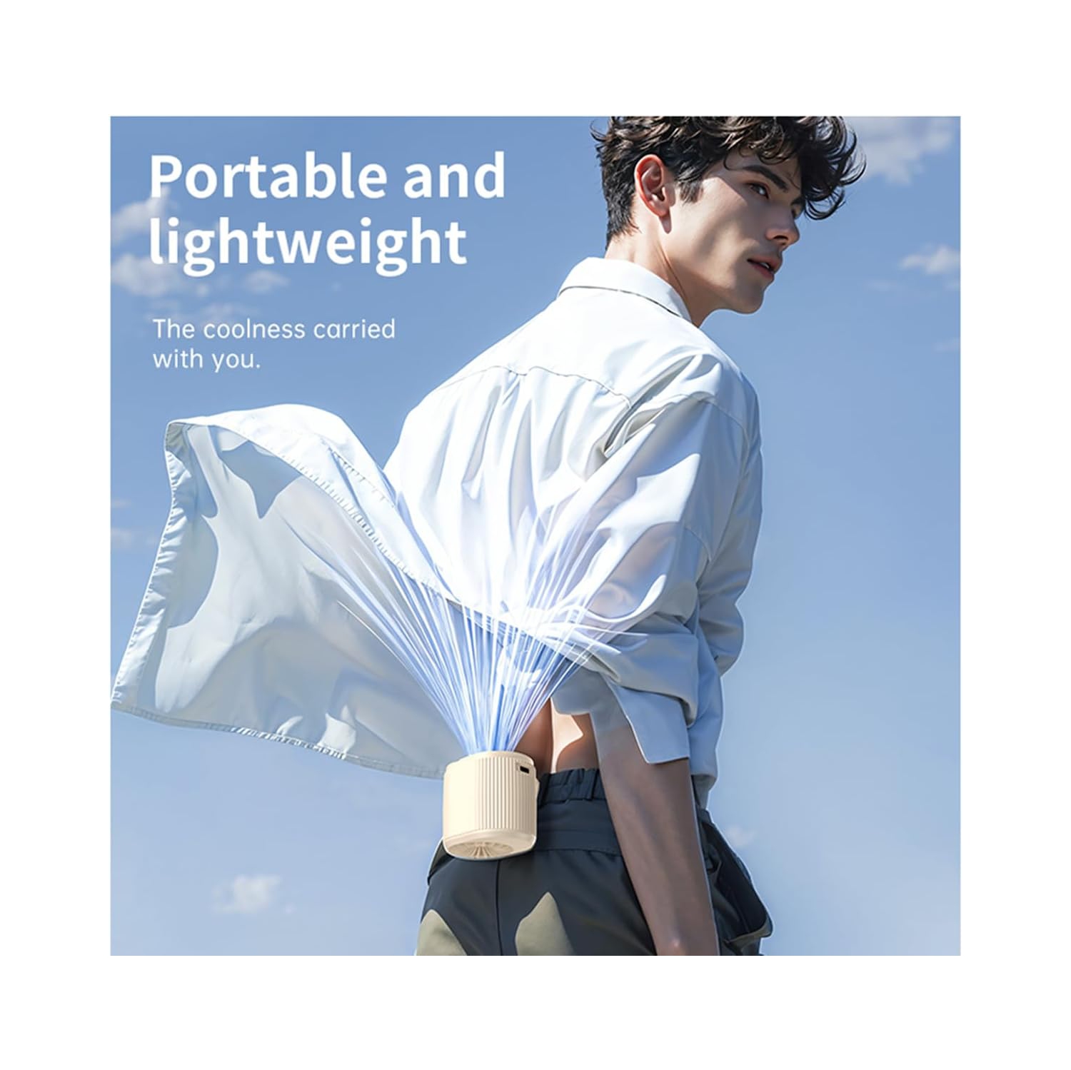 High Speed ​​Waist-Mounted Fan, Clip-On USB Desktop Mini Fan Lazy Fan, 3 Speeds, Personal Cooling for Outdoor Work, Hiking, Travel, Rechargeable