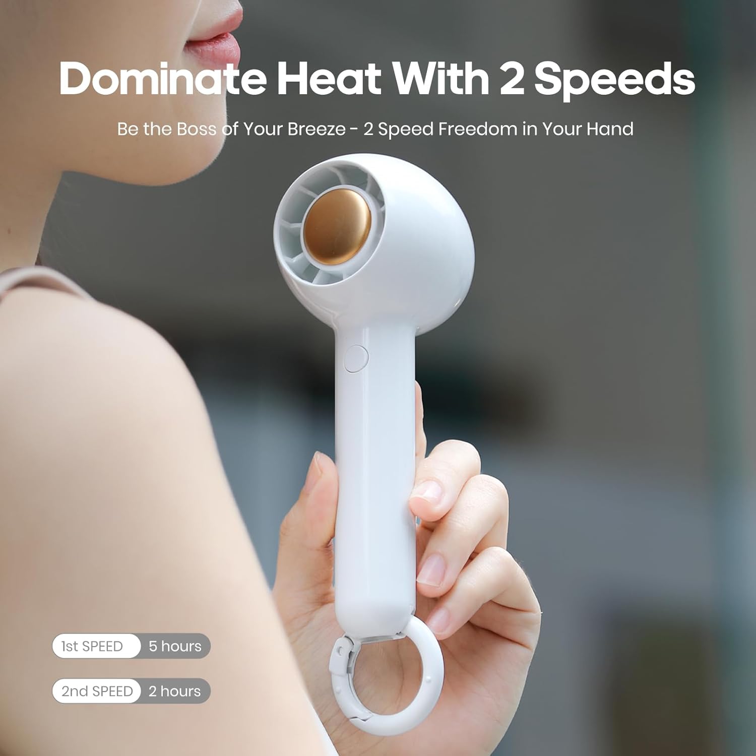 Ventilateur de chargement portatif USB, petit ventilateur portatif sans pales à turbine, écran numérique, ultra-silencieux et durable, idéal pour les