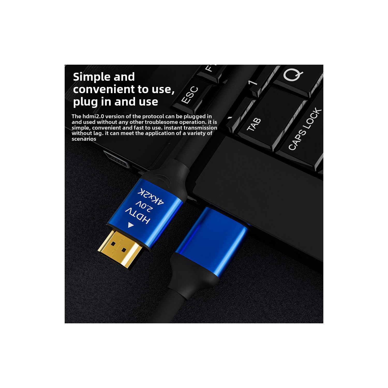 câble hdmi version 2,0, câble de connexion de moniteur d'ordinateur 4k, câble hd de données de projecteur de télévision, 3 mètres