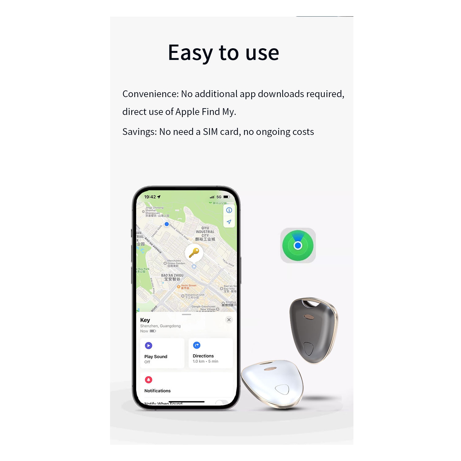 Localisateur d'écran, alarme intelligente, appareil Bluetooth bidirectionnel anti-perte, étanche, longue autonomie. Dispositif anti-perte pour
