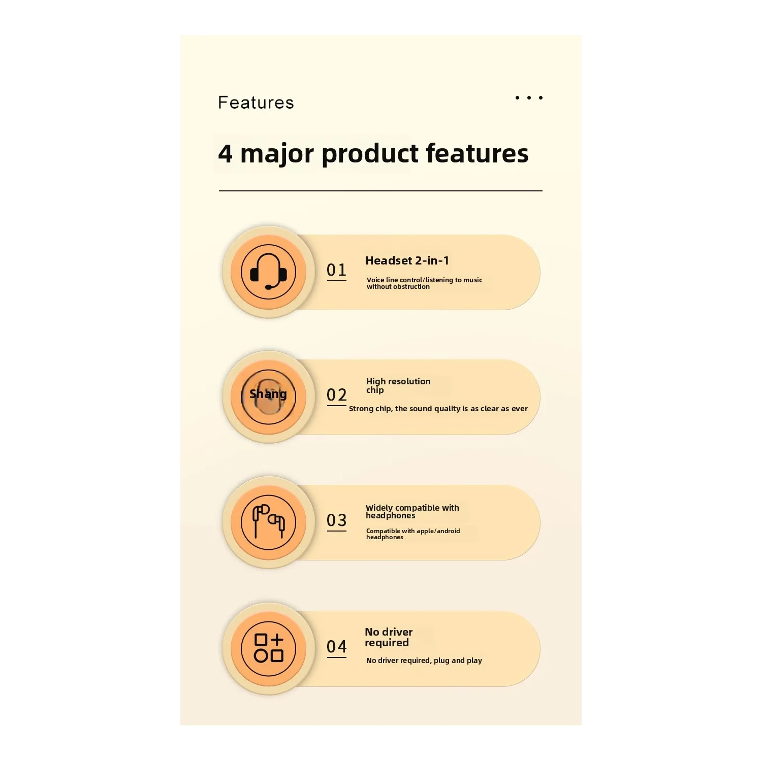 Audio cable otg adapter, digital audio headphone cable converter, USB to 3.5 mm audio jack adapter, TRRS USB to Aux external stereo sound card - USB