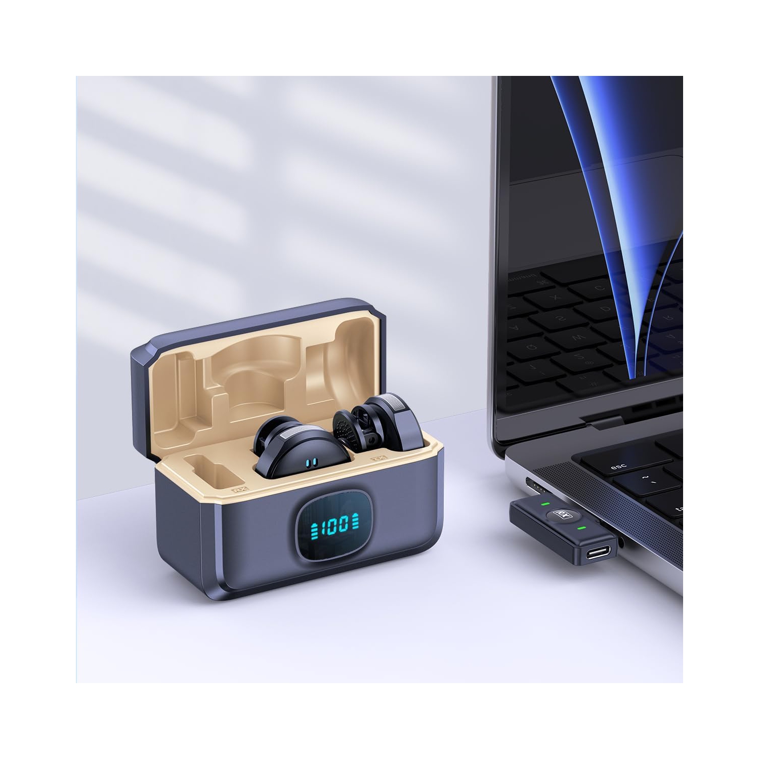 Wireless lavalier microphone, one-to-two with storage, long battery life, magnetic round shape, suitable for TikTok, YouTube, video blogging, video