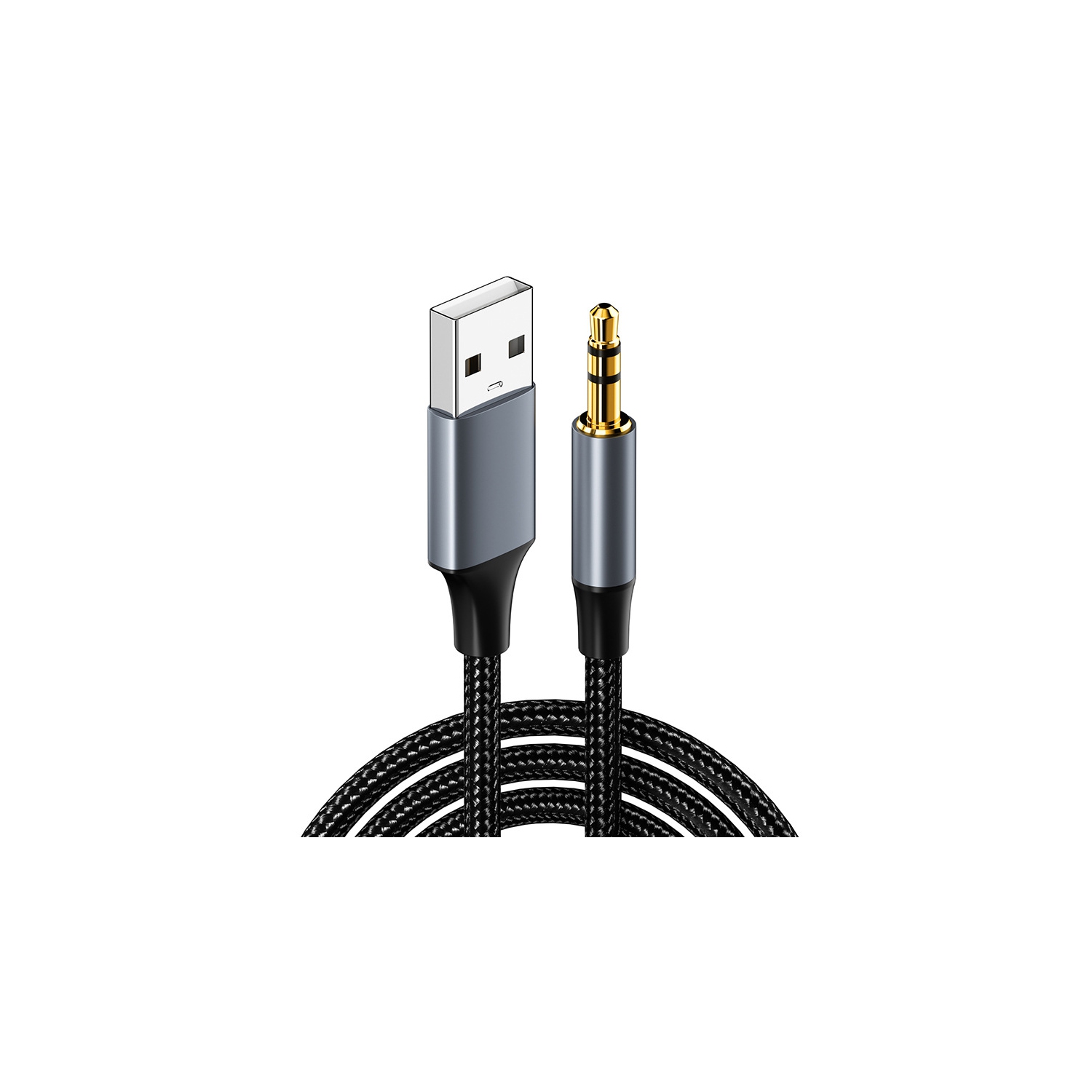 Câble audio USB à 3,5&nbsp;mm, câble de connexion de haut-parleur ordinateur à casque d'écoute Carte son avec adaptateur auxiliaire, [câble audio USB