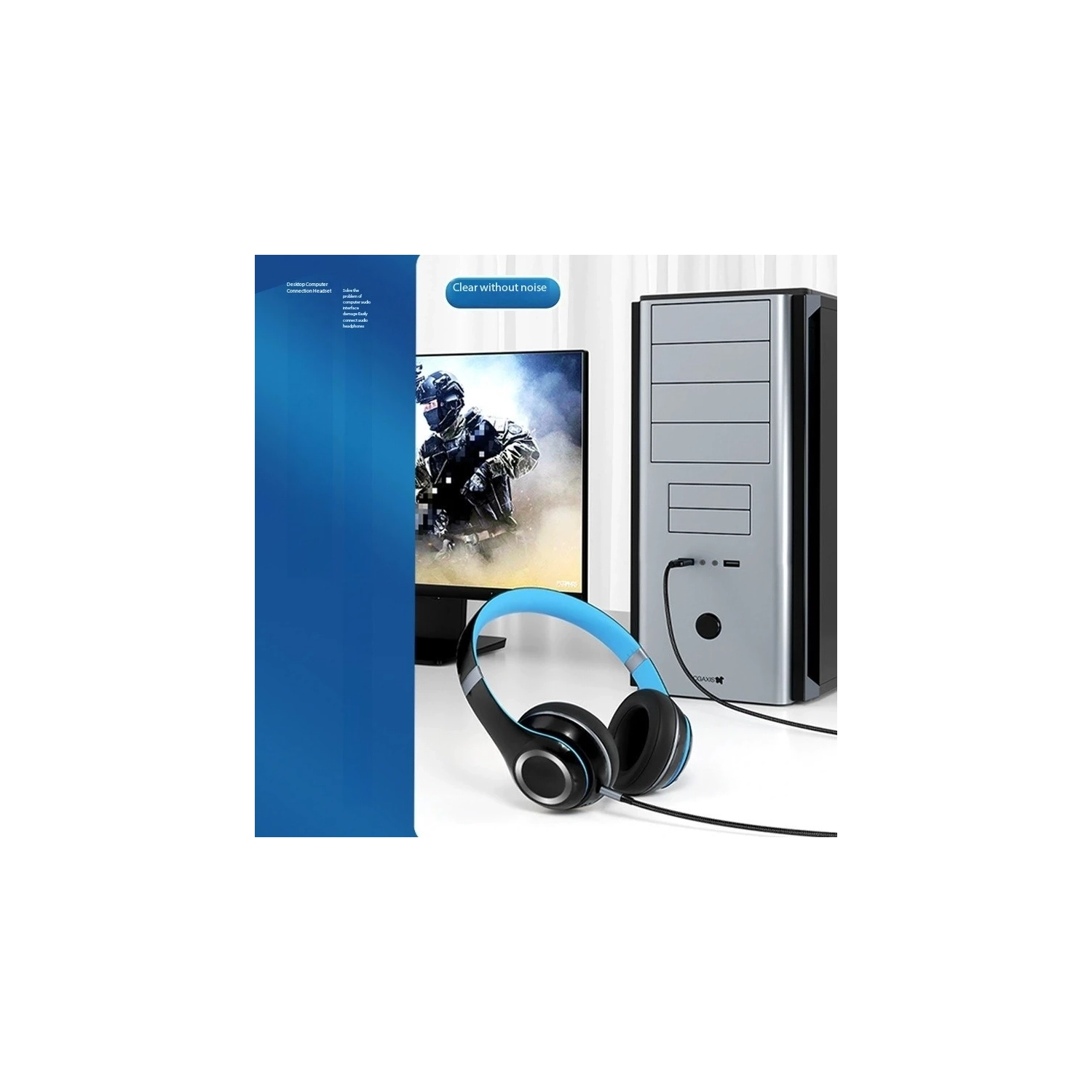 Câble audio USB à 3,5&nbsp;mm, câble de connexion de haut-parleur ordinateur à casque d'écoute Carte son avec adaptateur auxiliaire, [câble audio USB