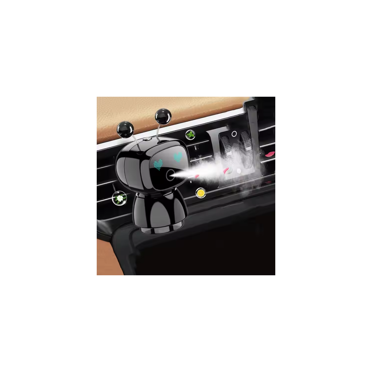 Aromathérapie robot intelligente avec démarrage et arrêt de voiture, vaporisateur parfumé haut de gamme pour la sortie d'air de voiture pour éliminer