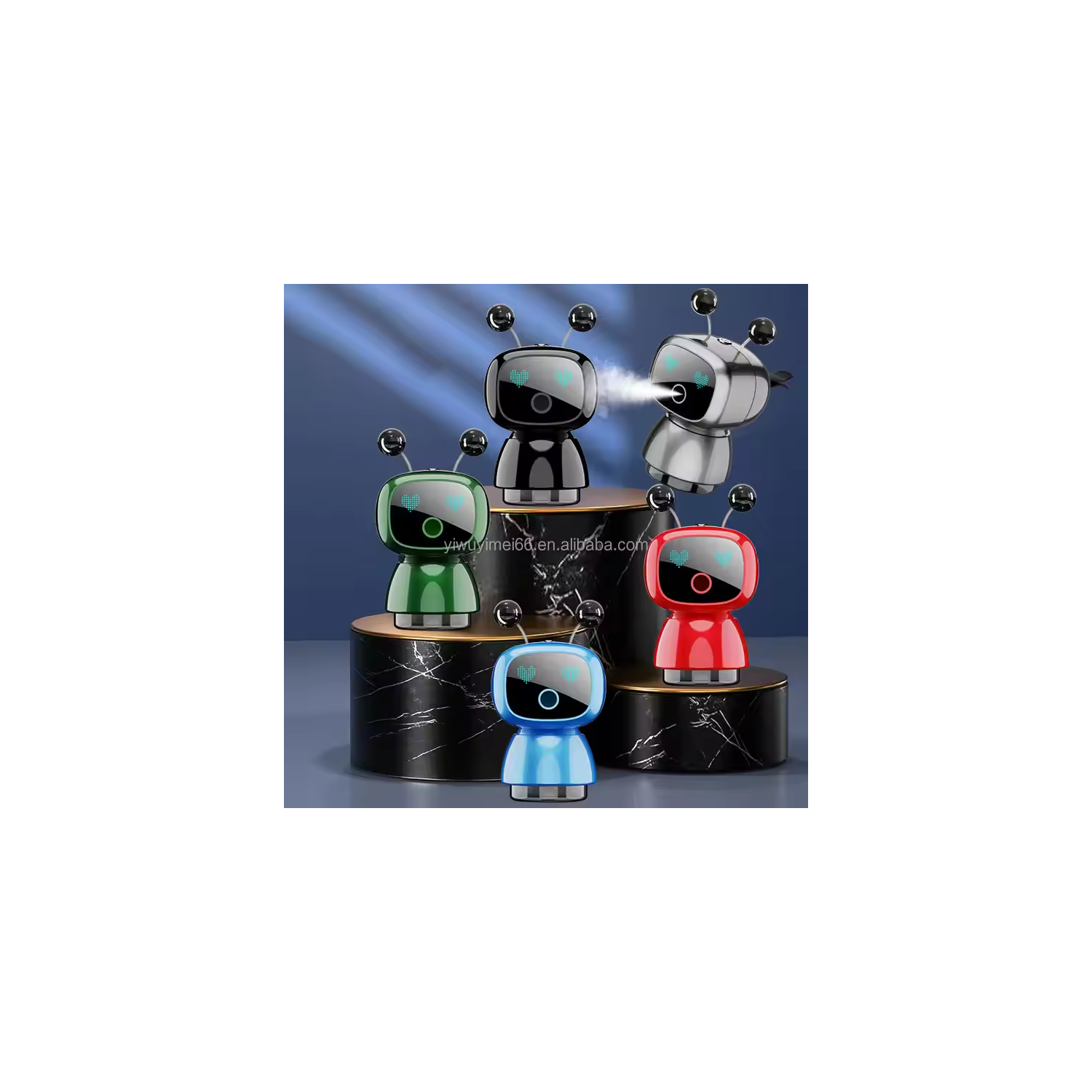 Aromathérapie robot intelligente avec démarrage et arrêt de voiture, vaporisateur parfumé haut de gamme pour la sortie d'air de voiture pour éliminer