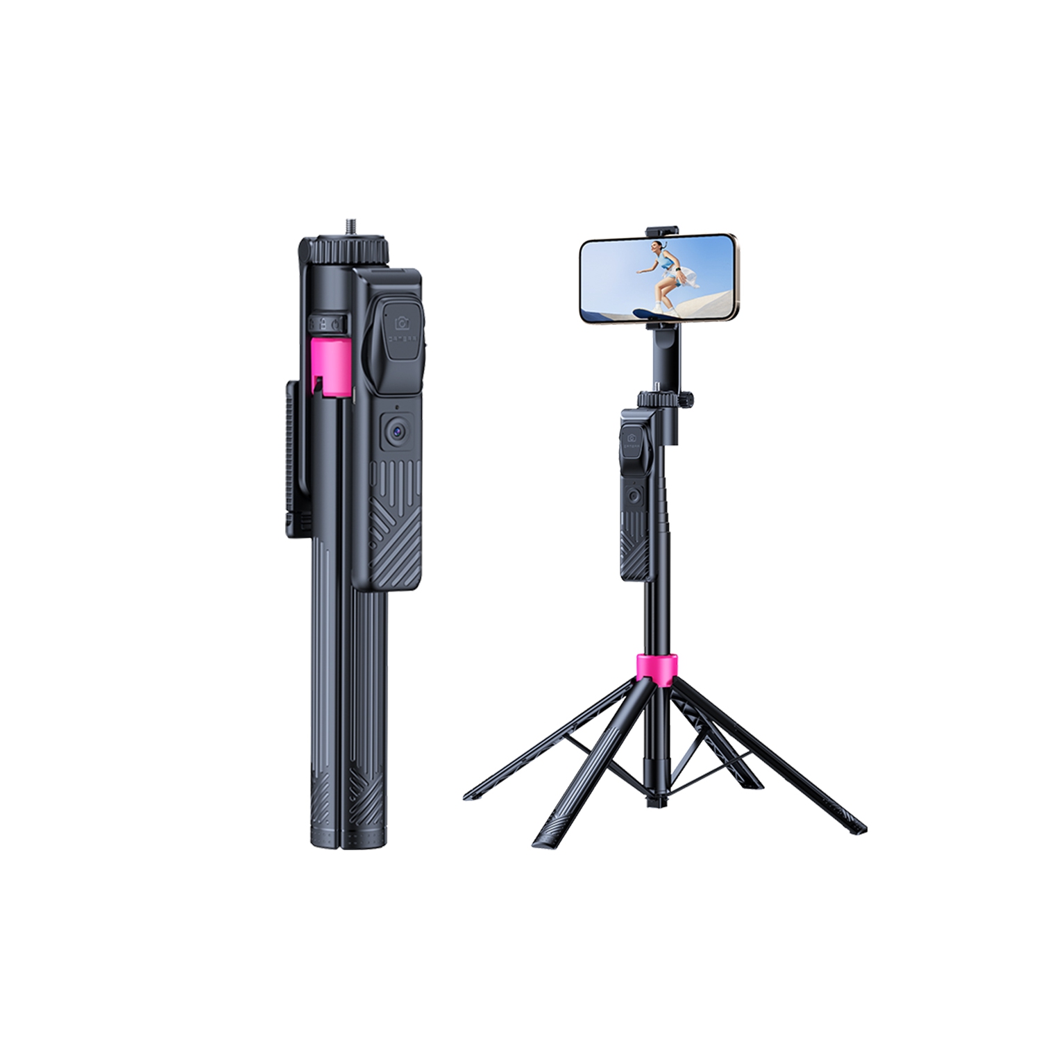 66" Auto Face Tracking Tripod for iPhone,360 Rotation Travel Selfie Stick Stand,Face Tracking Phone Tripod Applied to Tiktok YouTube Vlog Video